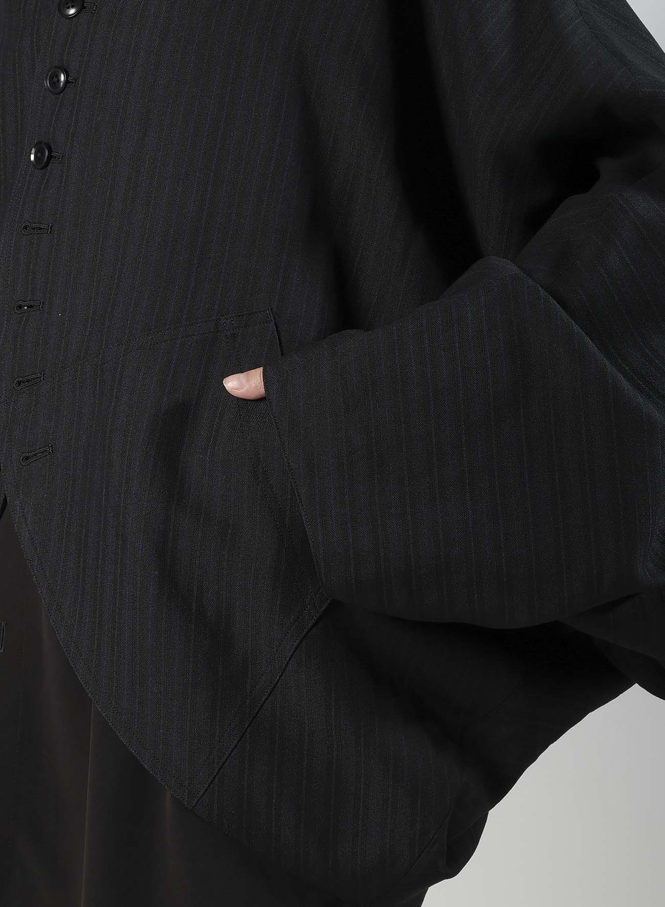 VISCOSE TWEED STRIPE DOLMAN SLEEVE JACKET