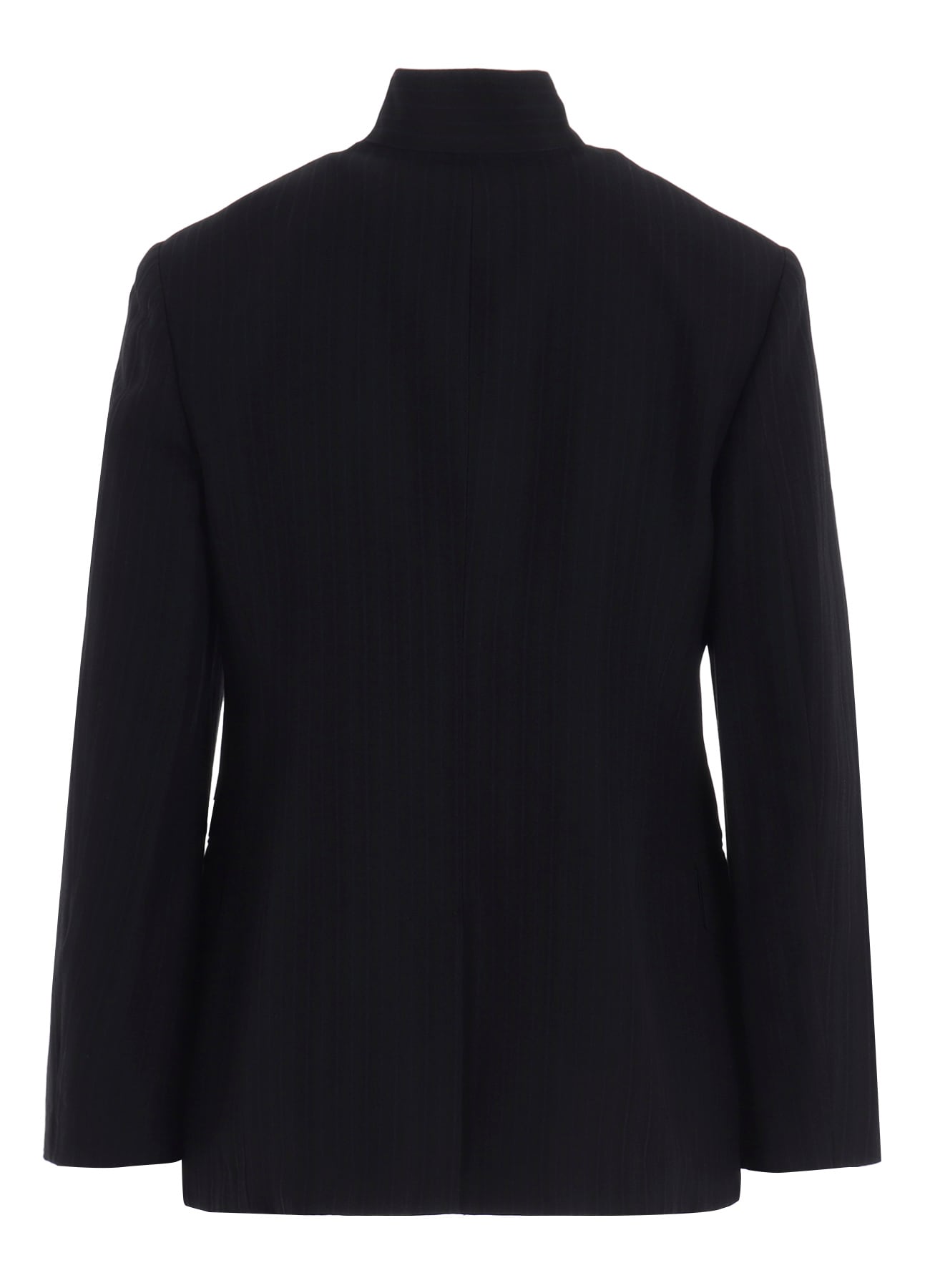 VISCOSE TWEED STRIPE STAND COLLAR JACKET