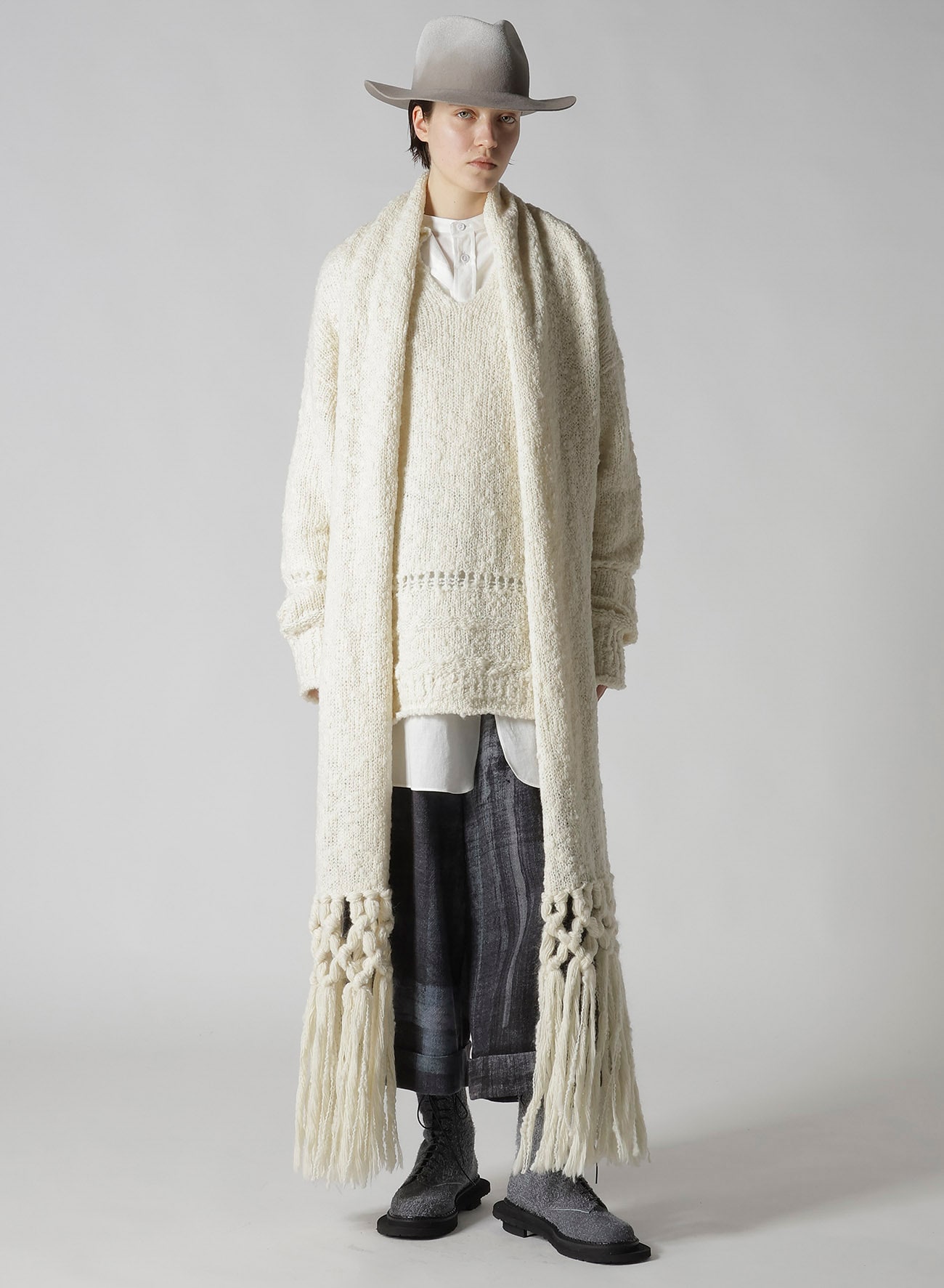 THICK SLUB JERSEY CURLED COLLAR PULLOVER