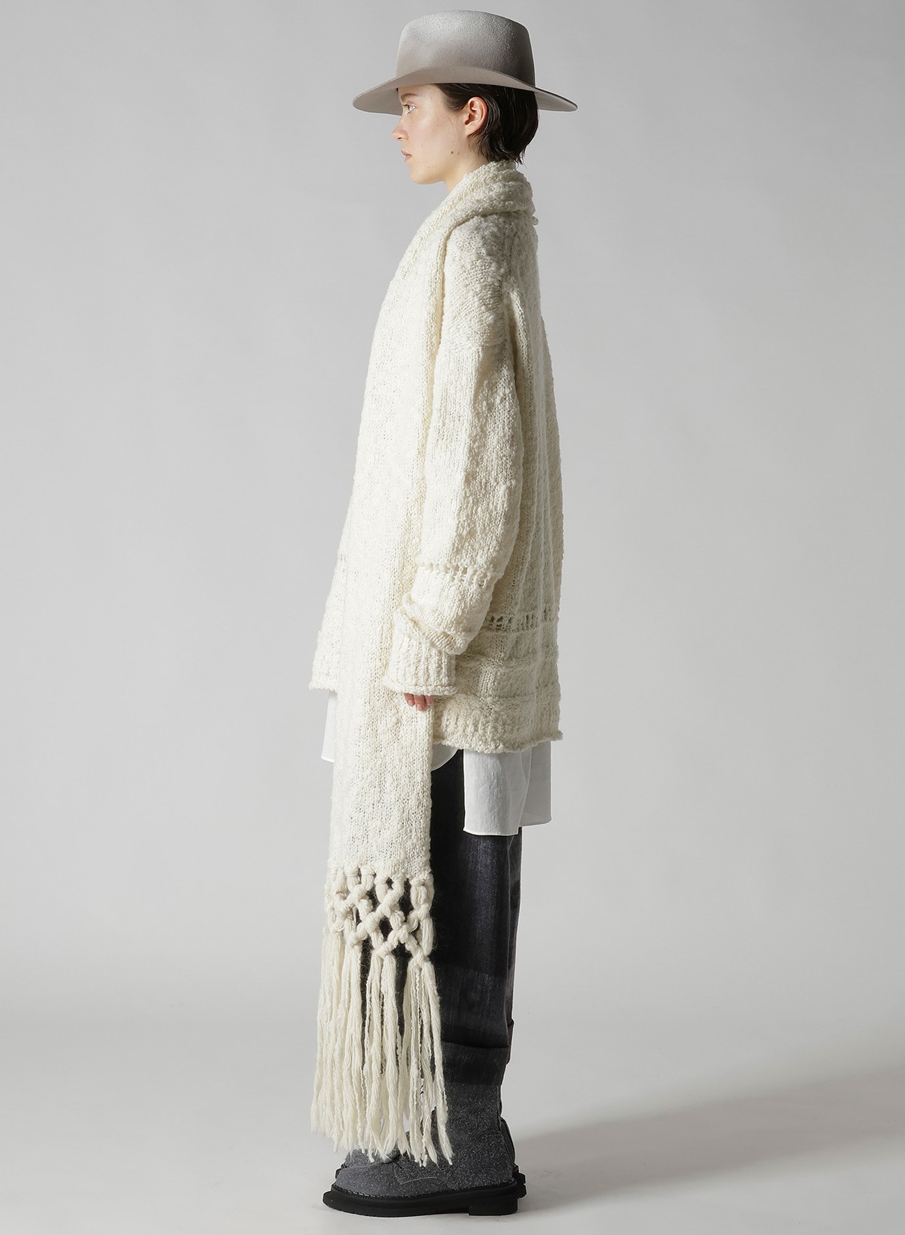 THICK SLUB JERSEY CURLED COLLAR PULLOVER