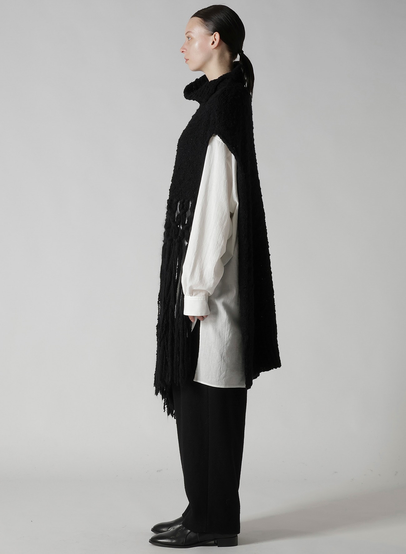 THICK SLUB JERSEY FRINGE VEST
