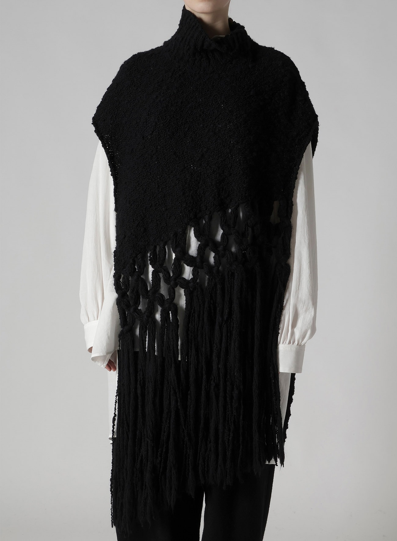 THICK SLUB JERSEY FRINGE VEST