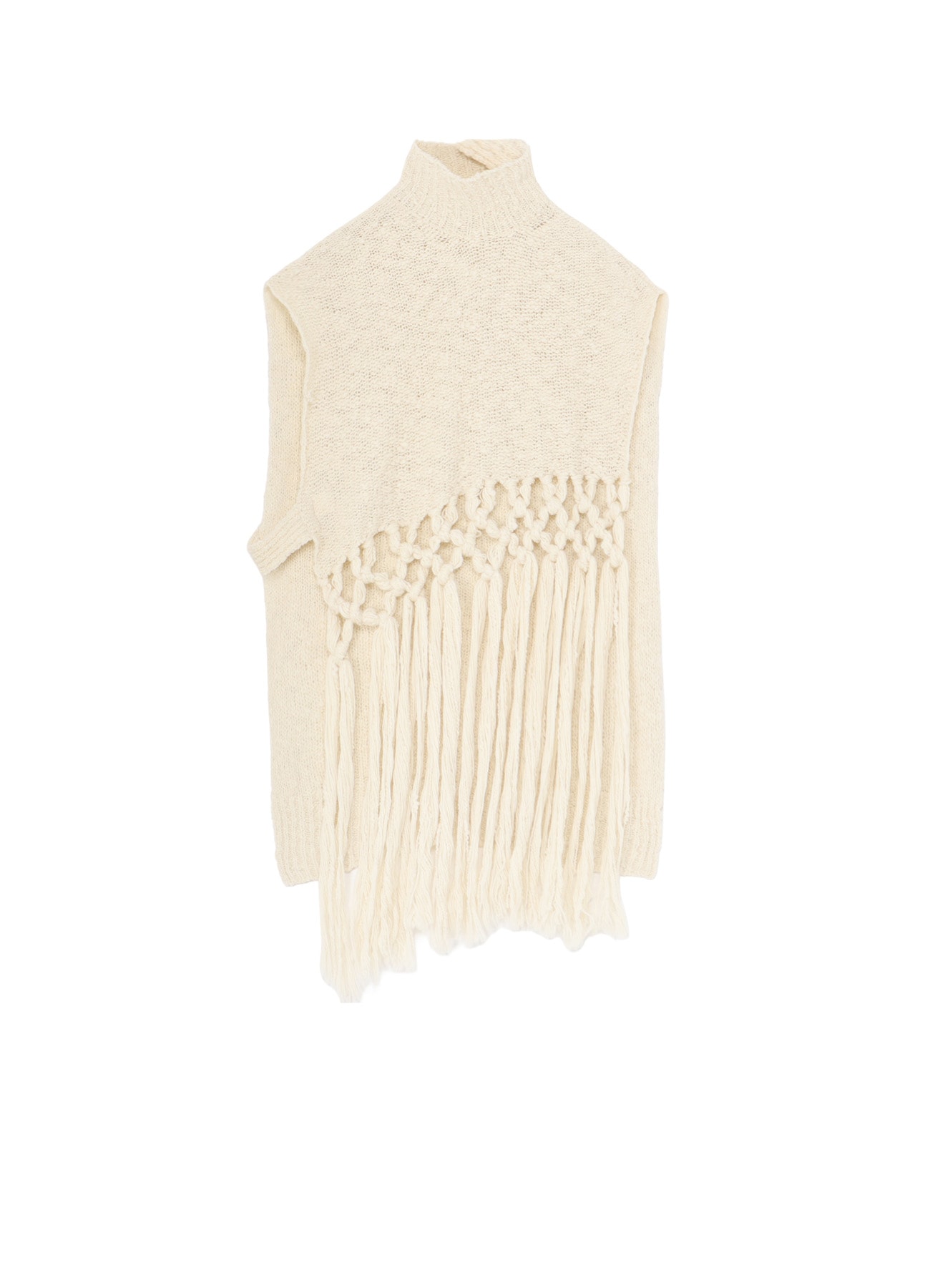 THICK SLUB JERSEY FRINGE VEST