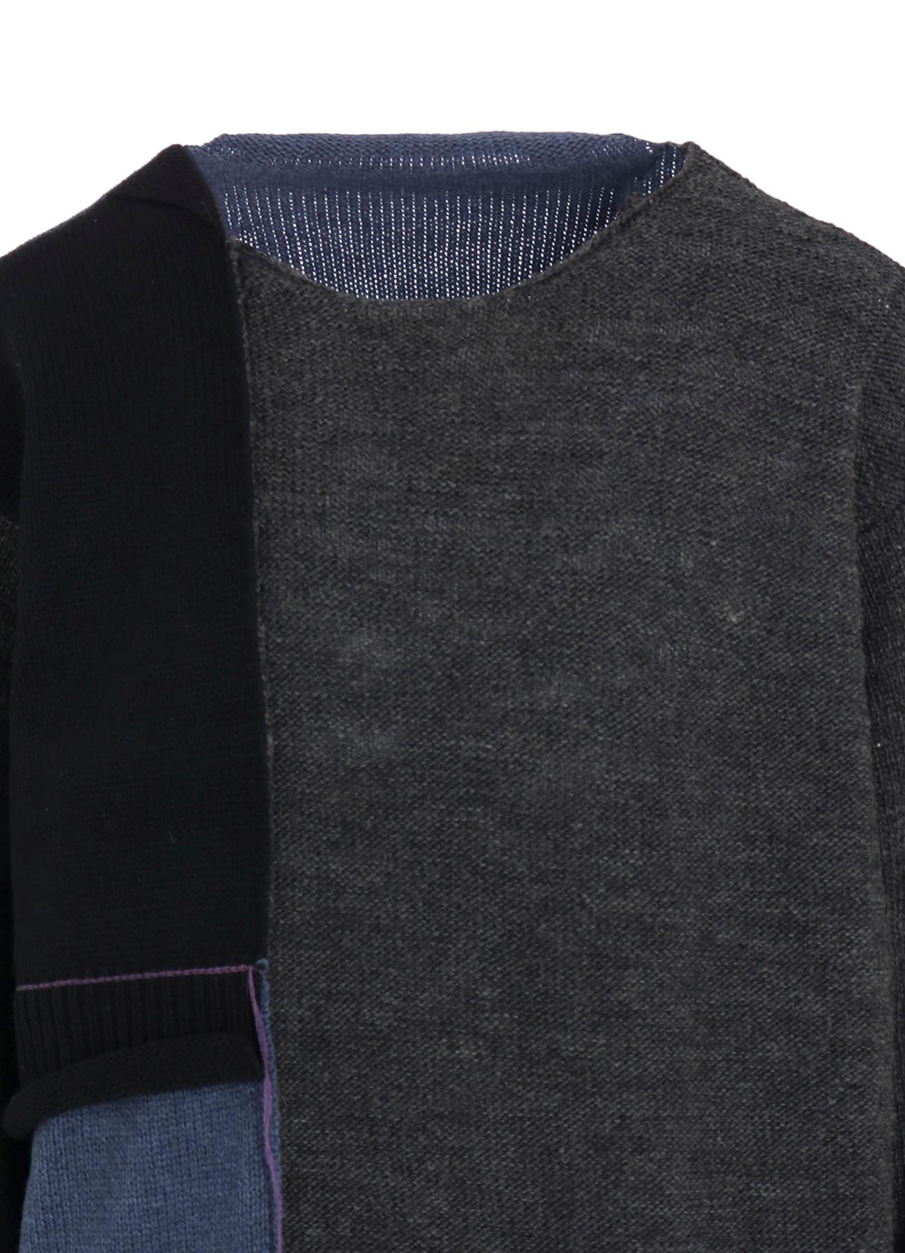 PATCHWORK CREW NECK PULLOVER