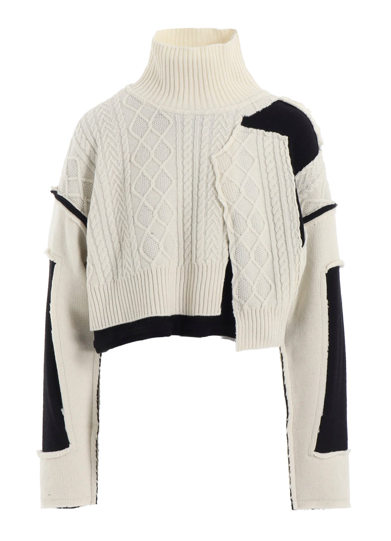 DECONSTRUCTED DESIGN CABLE KNIT PULLOVER