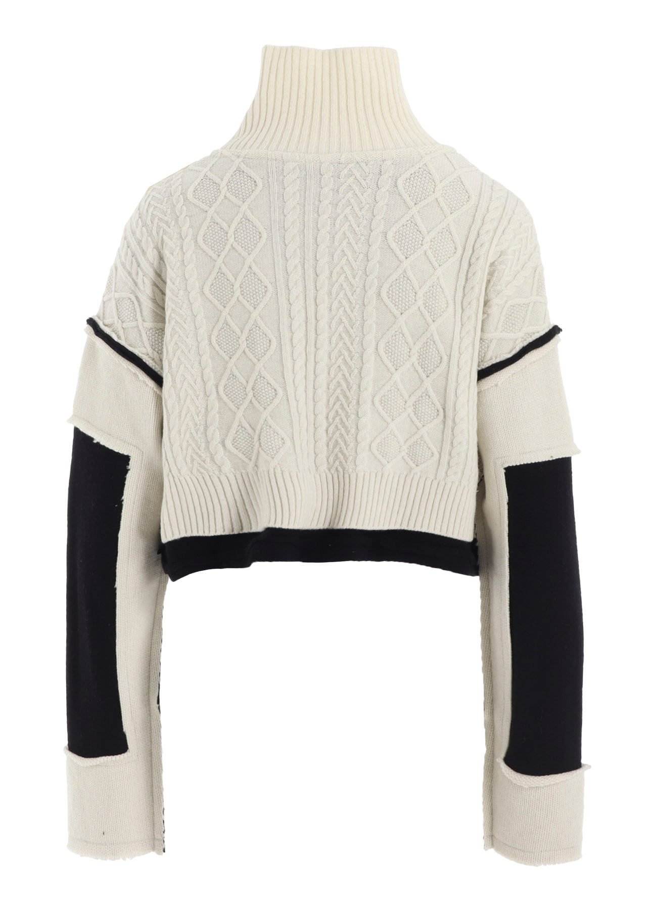 DECONSTRUCTED DESIGN CABLE KNIT PULLOVER