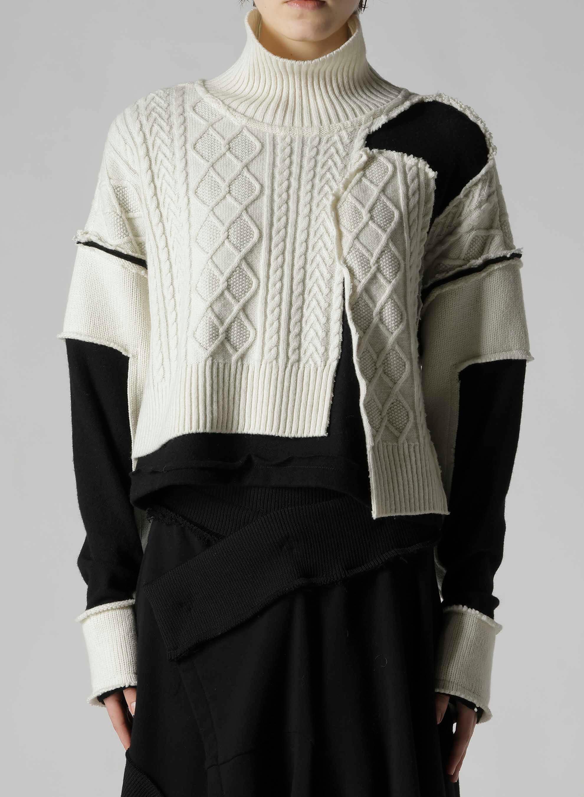 DECONSTRUCTED DESIGN CABLE KNIT PULLOVER