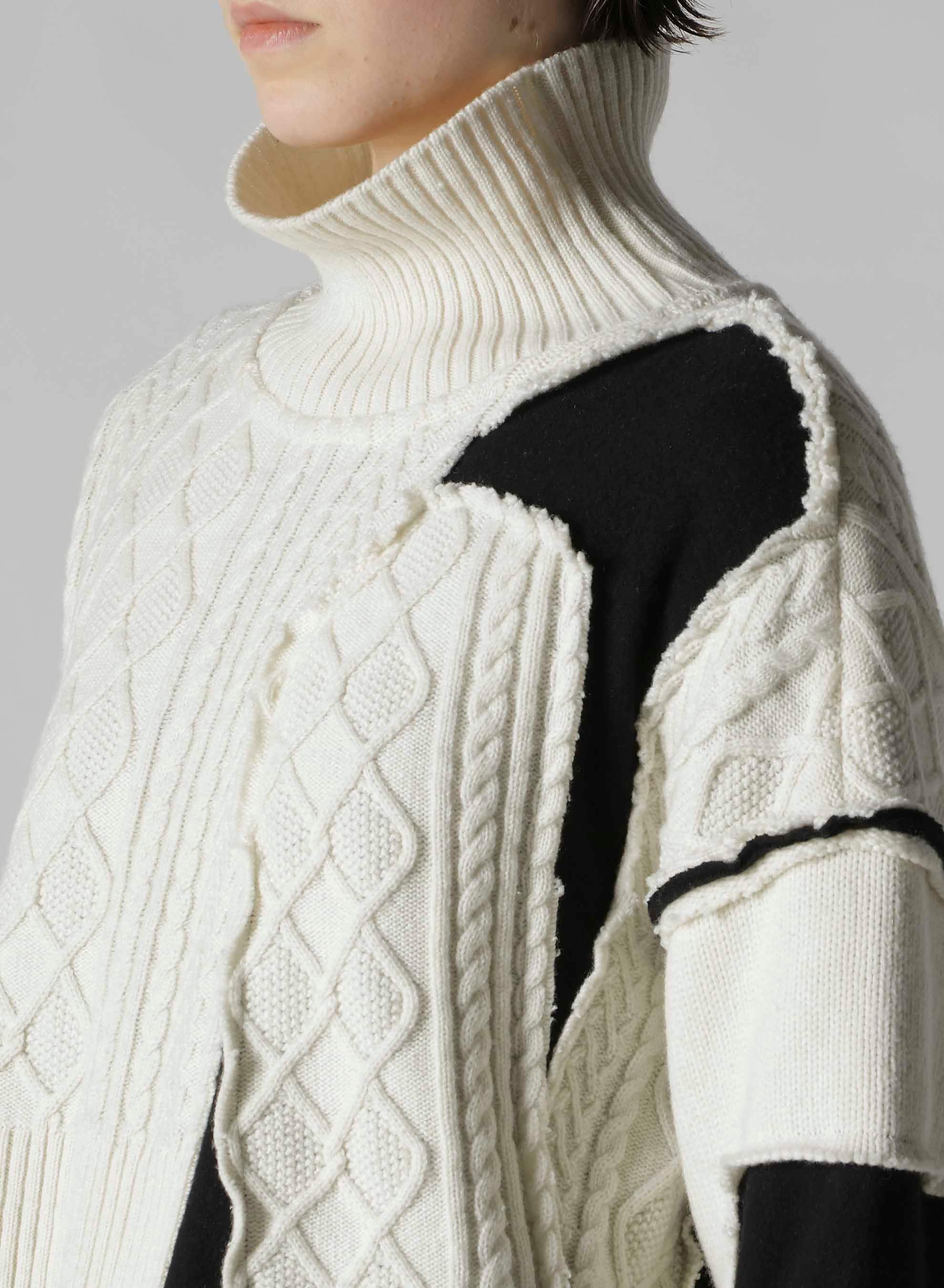 DECONSTRUCTED DESIGN CABLE KNIT PULLOVER