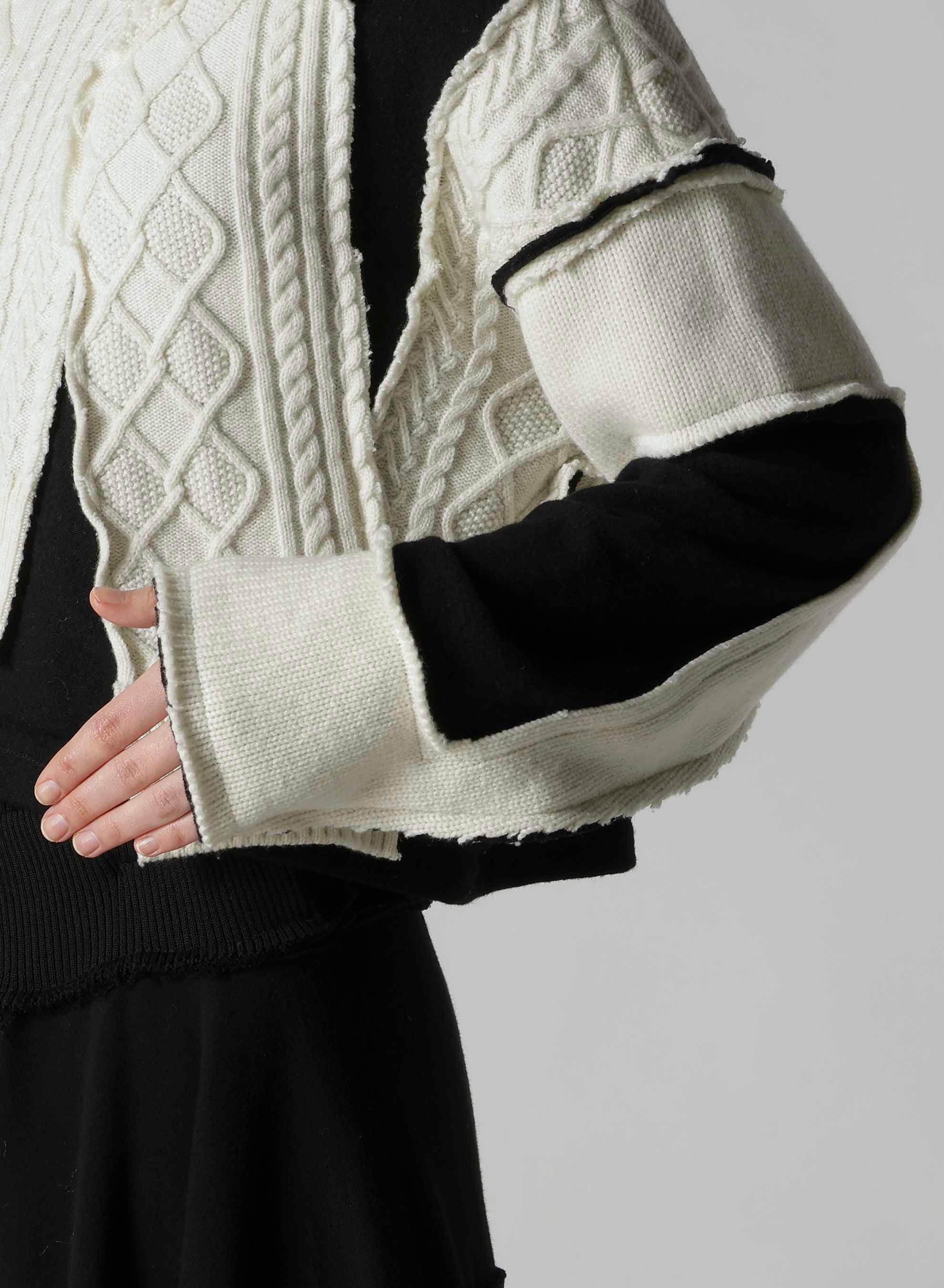 DECONSTRUCTED DESIGN CABLE KNIT PULLOVER