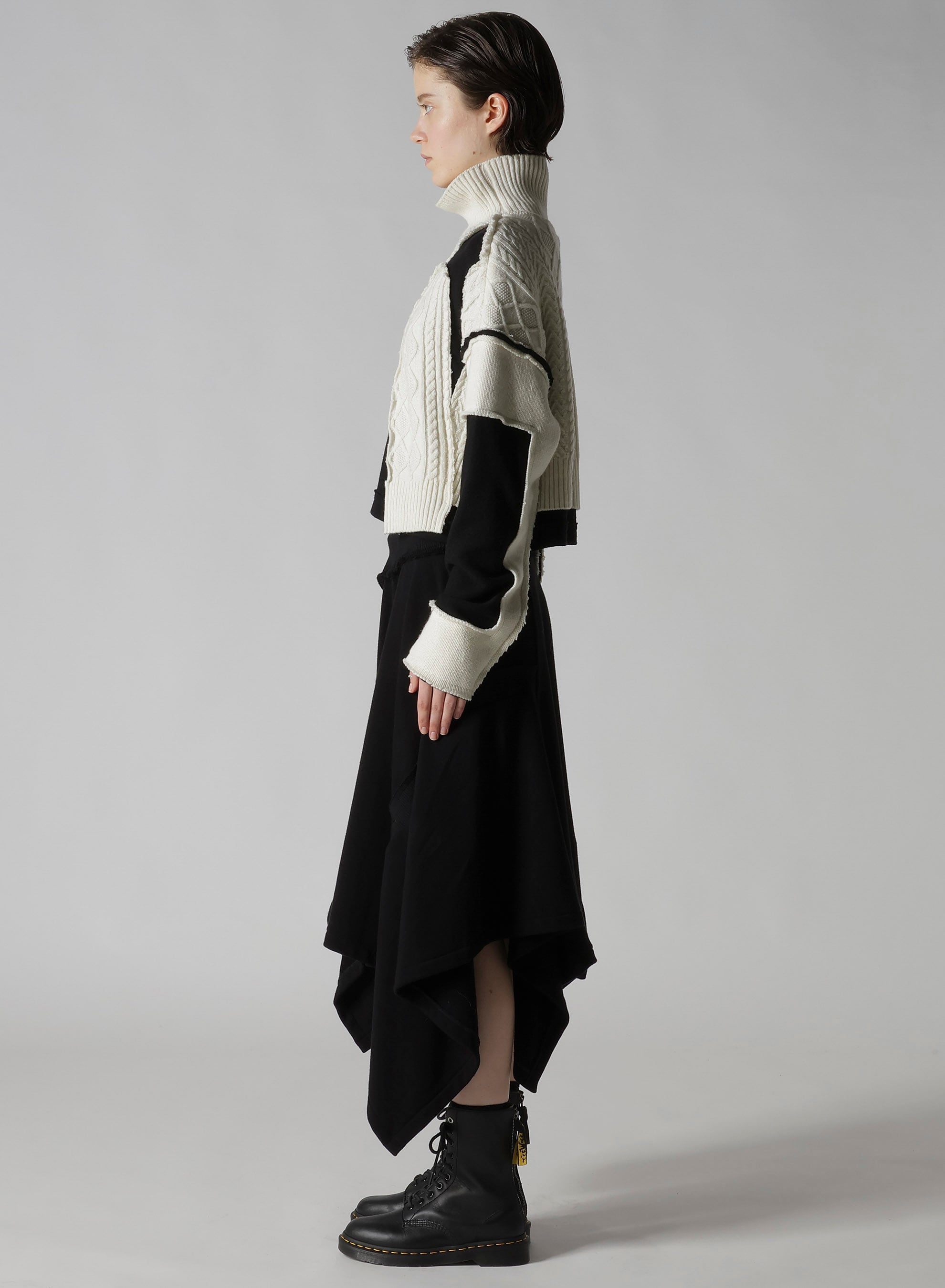 DECONSTRUCTED DESIGN CABLE KNIT PULLOVER