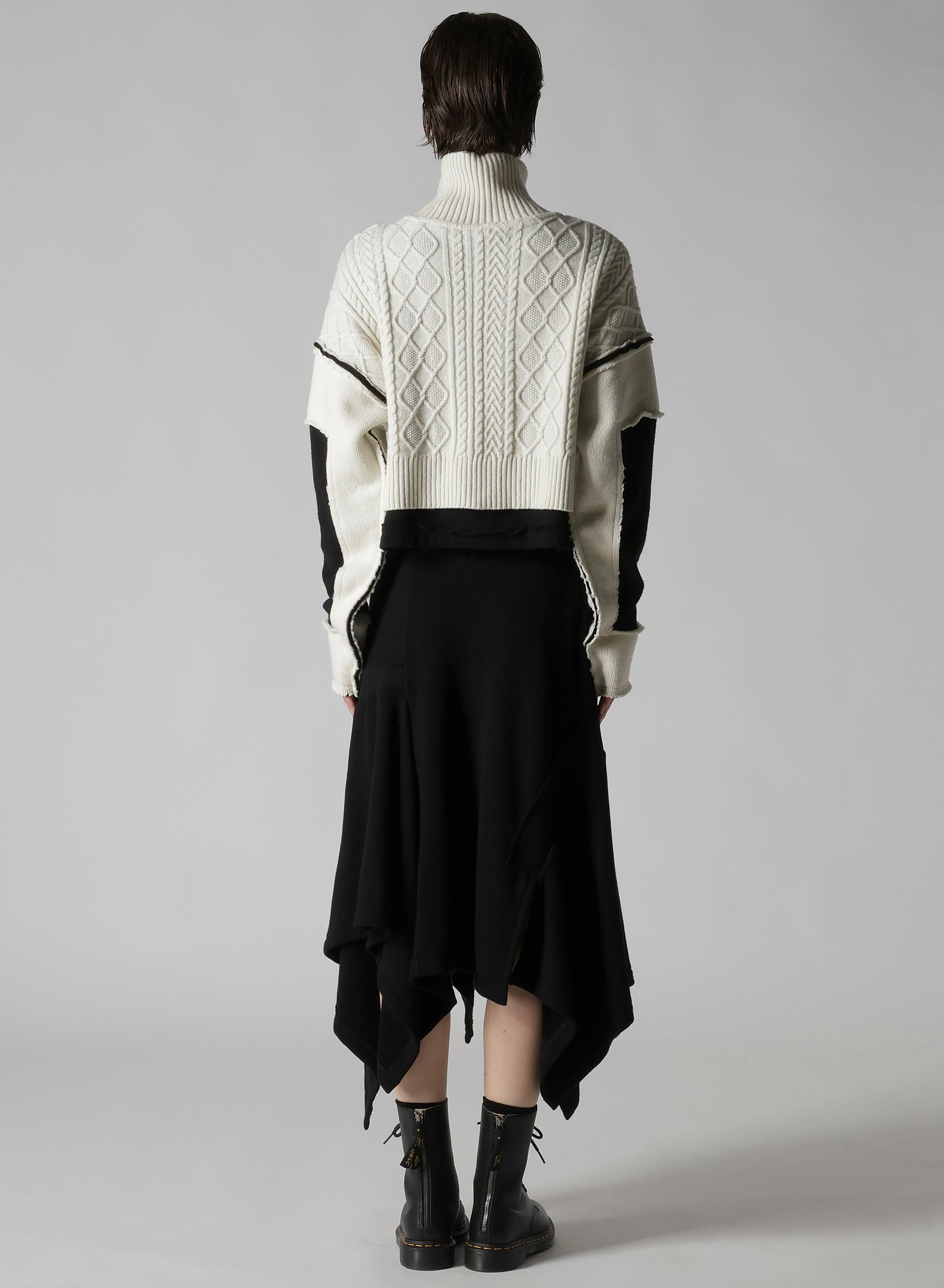 DECONSTRUCTED DESIGN CABLE KNIT PULLOVER