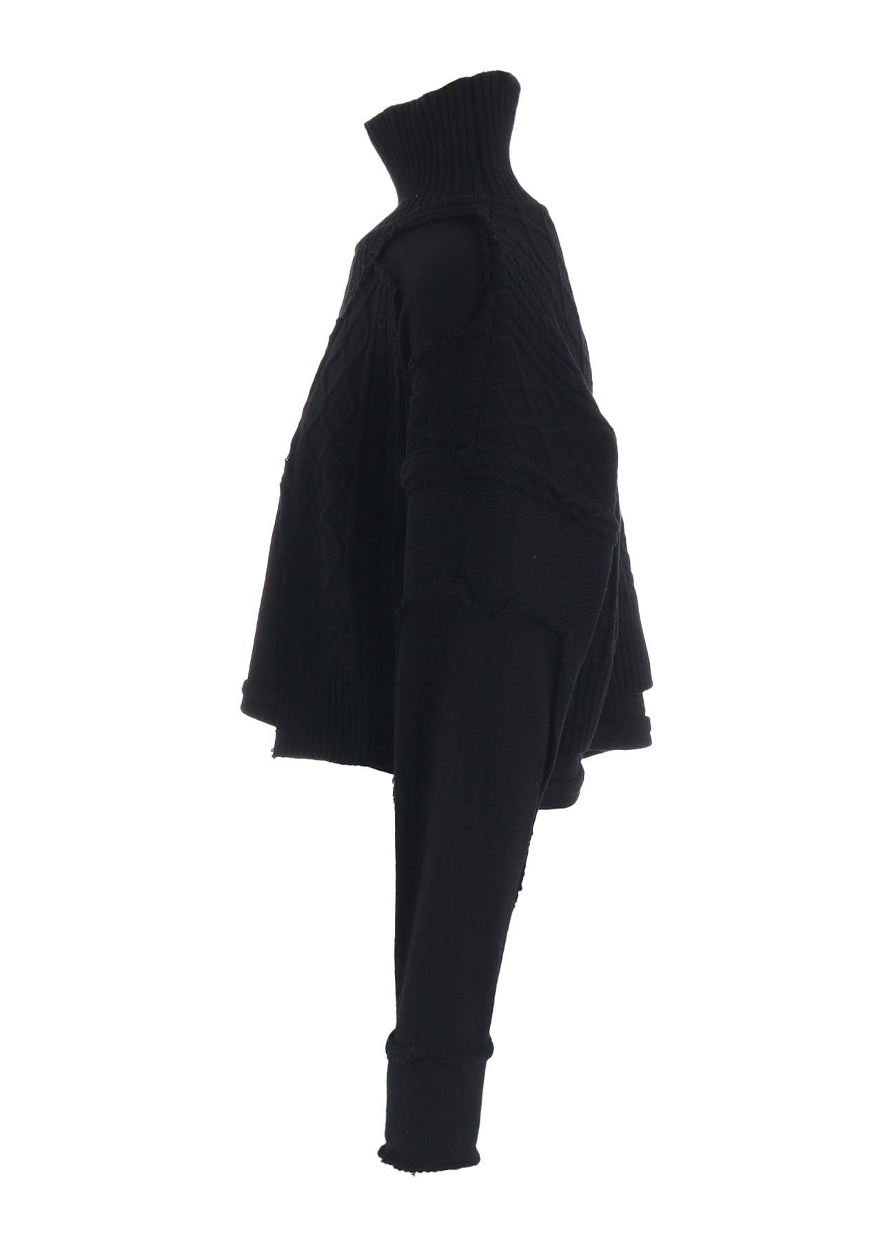 DECONSRUCTED DESIGN CABLE KNIT PULLOVER