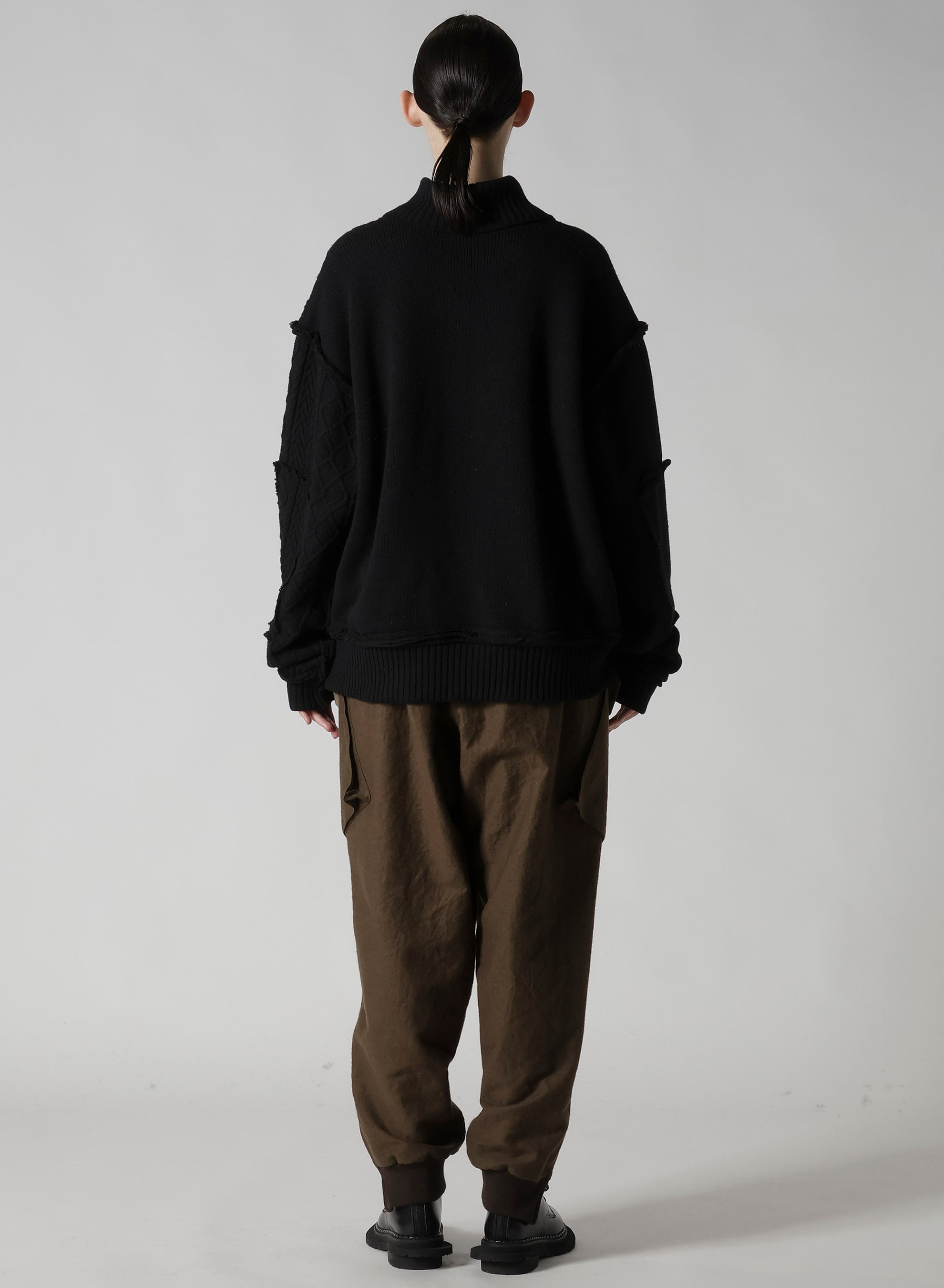DECONSTRUCTED DESIGN CABLE KNIT CARDIGAN