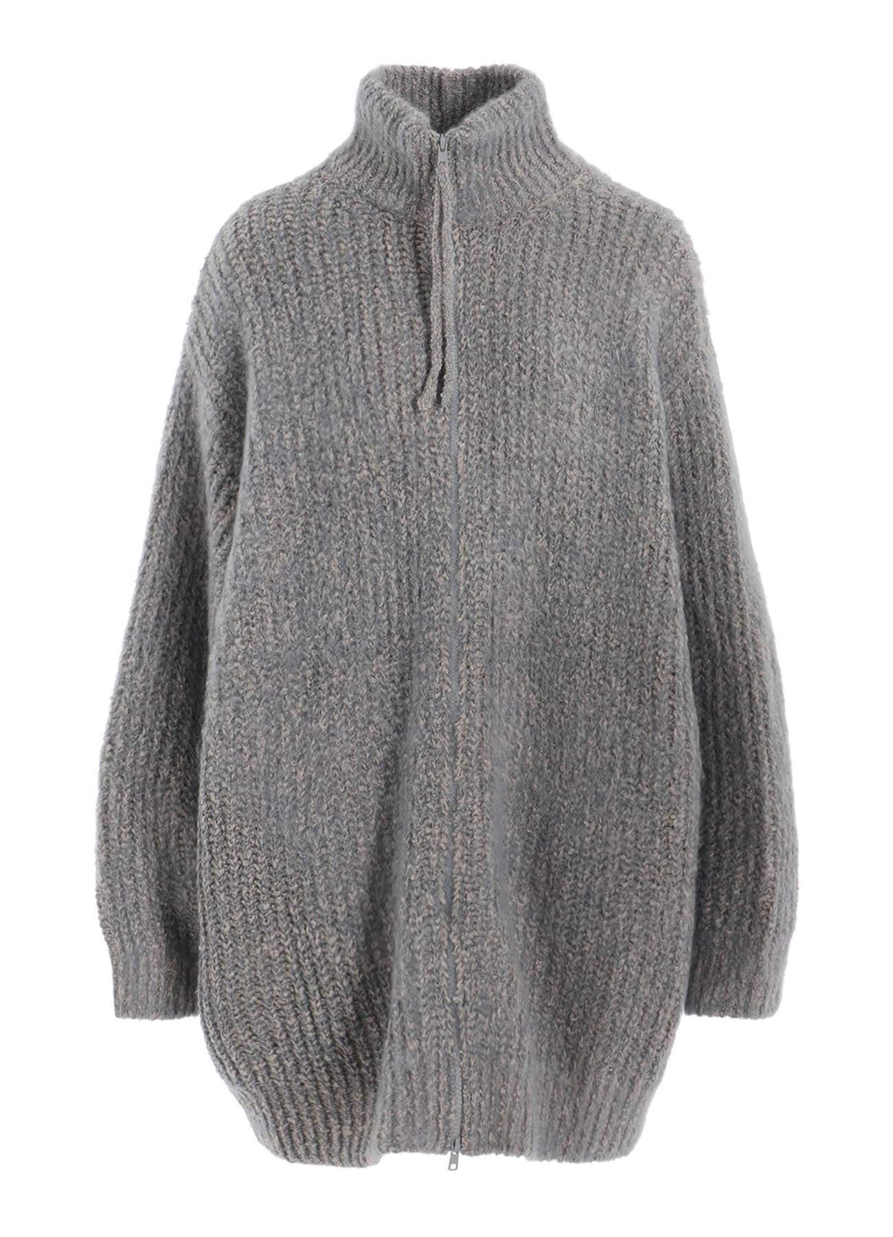 FLEECE RAISED ZIP-UP CARDIGAN