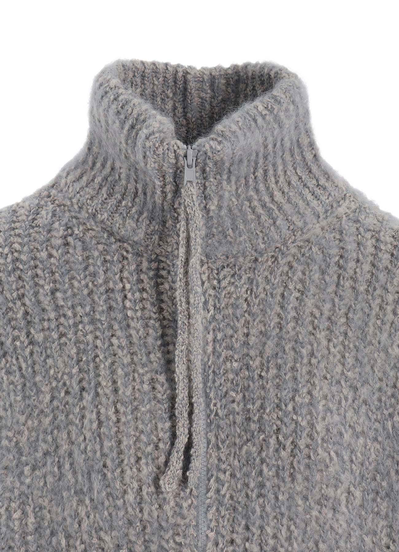 FLEECE RAISED ZIP-UP CARDIGAN