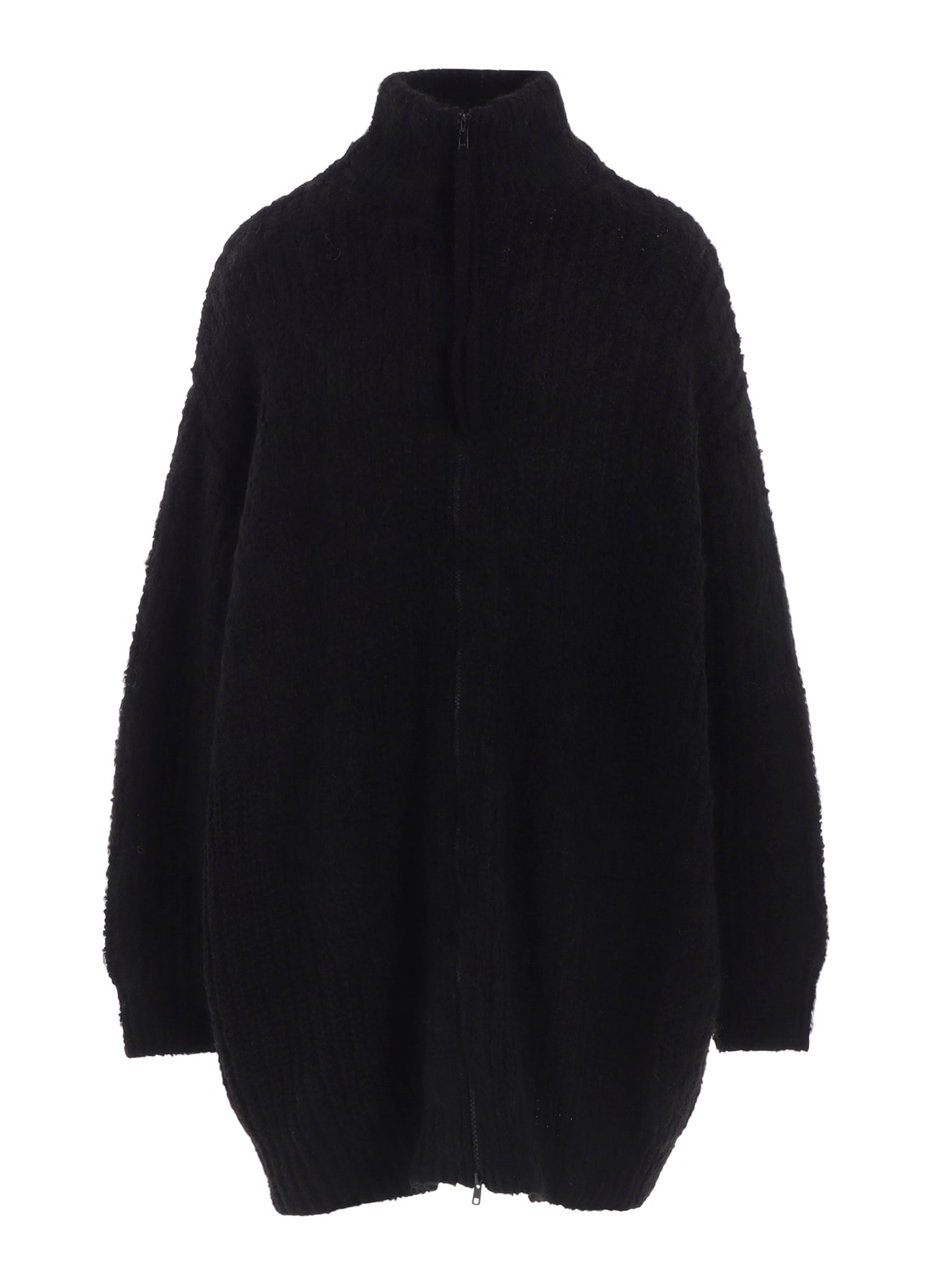 FLEECE RAISED ZIP-UP CARDIGAN