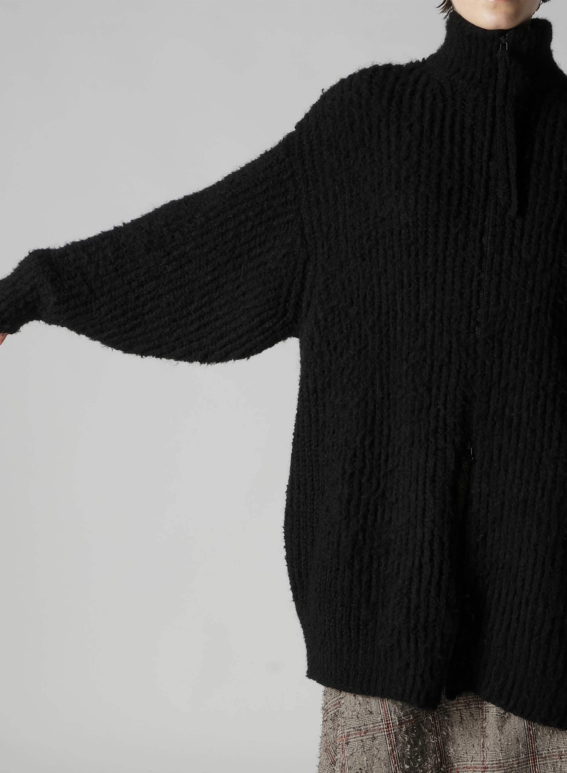 FLEECE RAISED ZIP-UP CARDIGAN