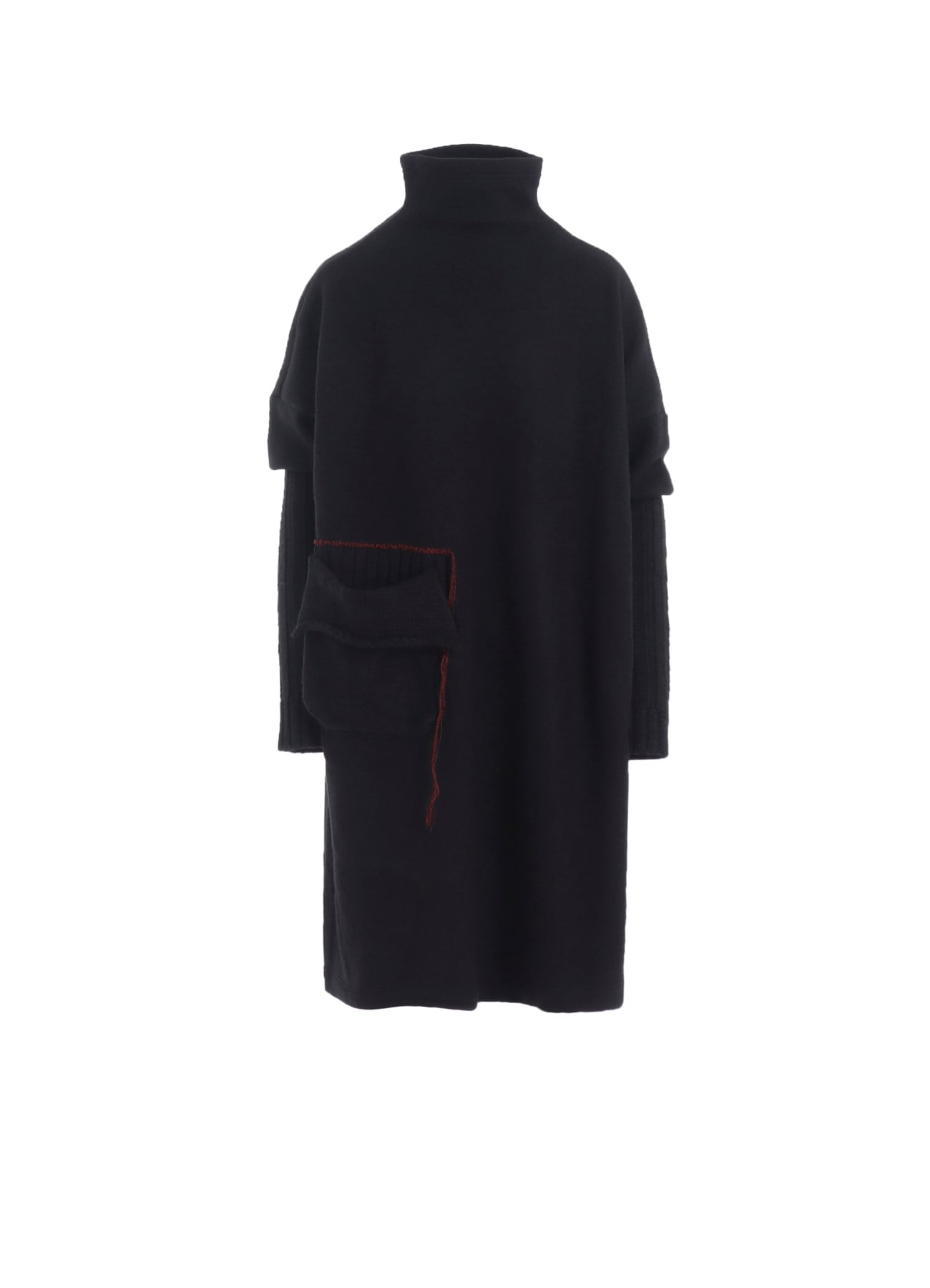 KNIT CONBINATION HIGH NECK DRESS