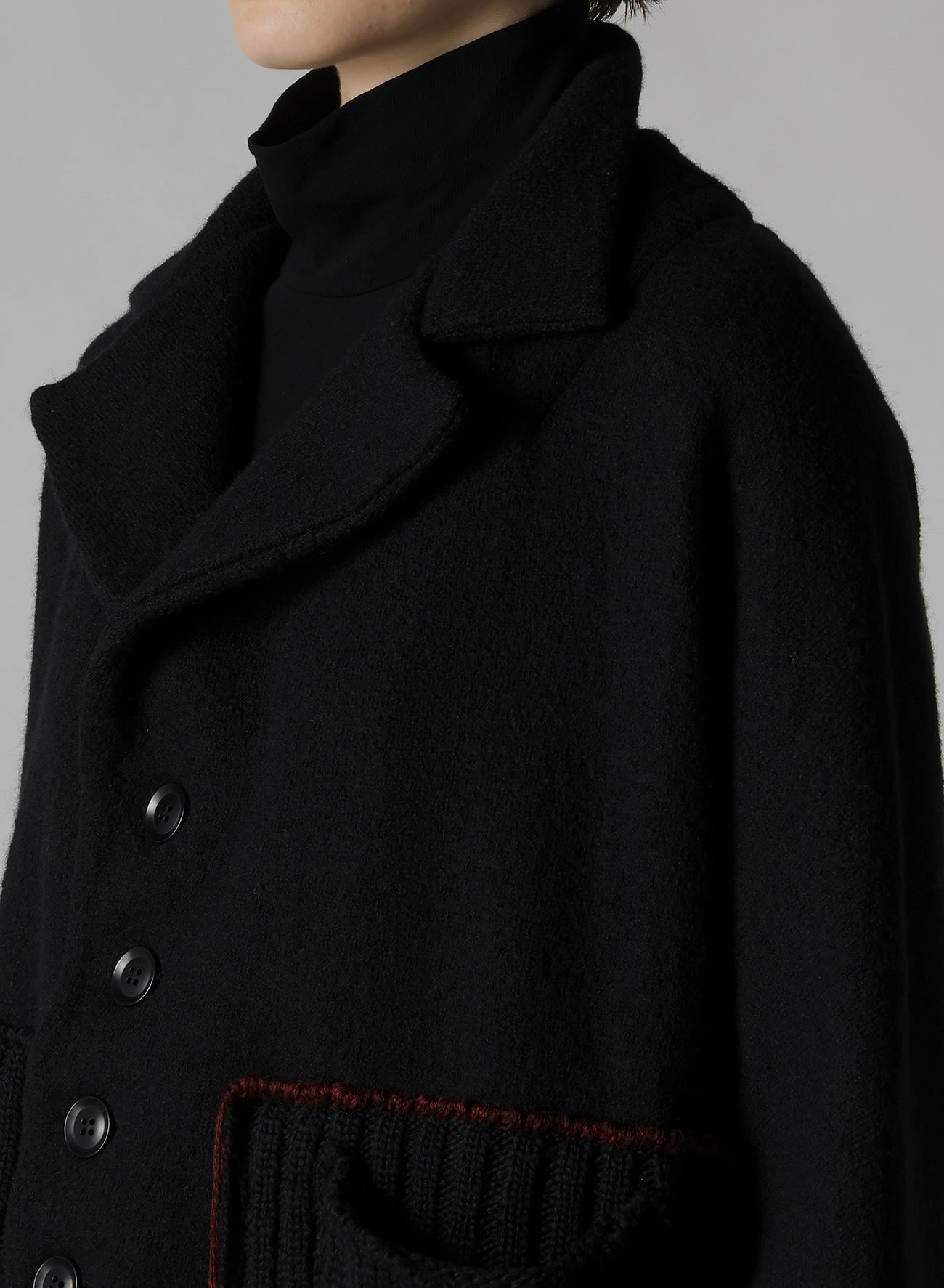 KNIT CONBINATION SHORT JACKET
