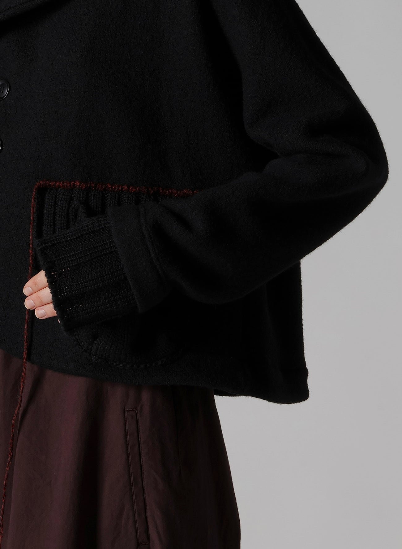 KNIT CONBINATION SHORT JACKET