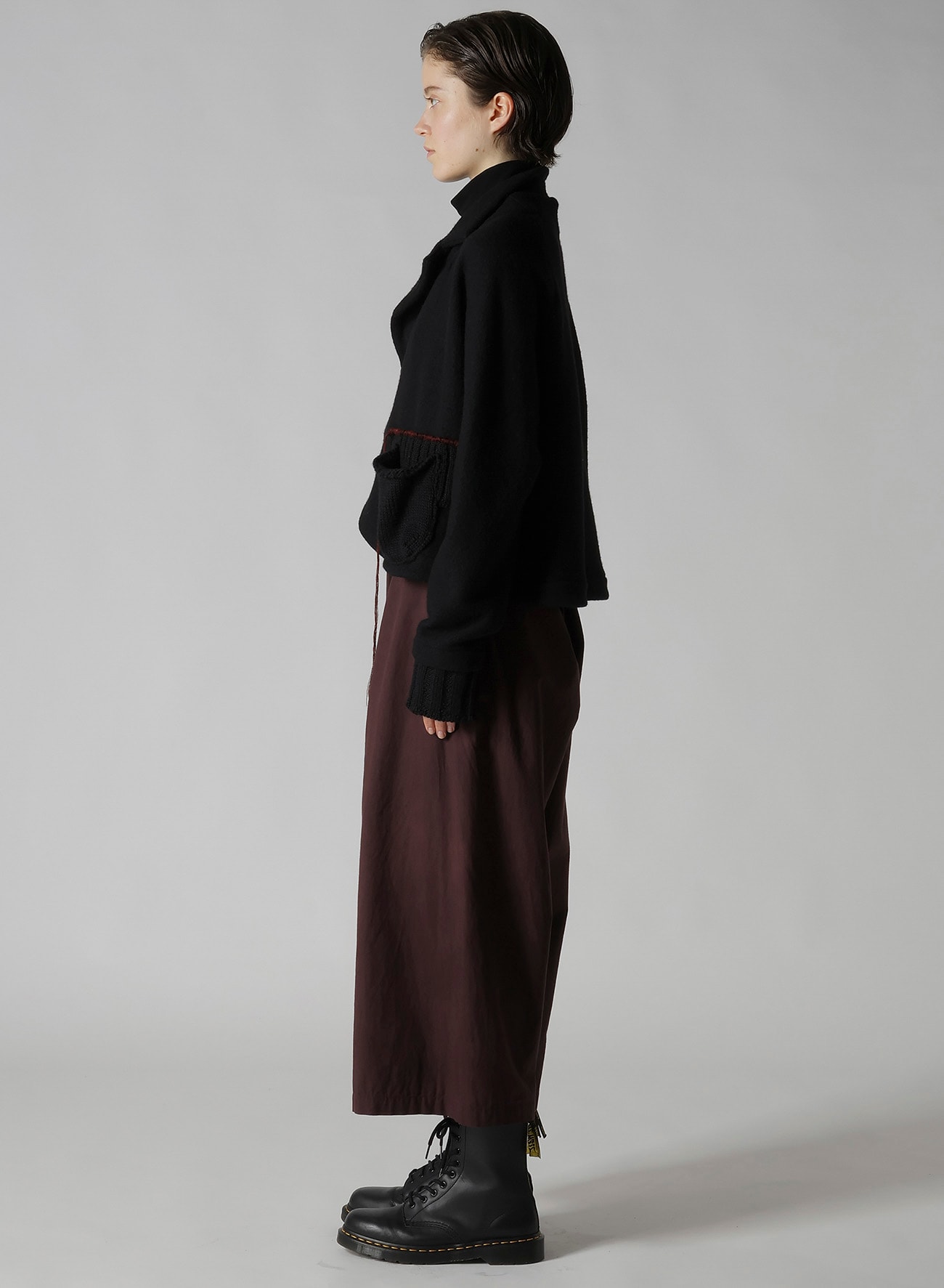 KNIT CONBINATION SHORT JACKET