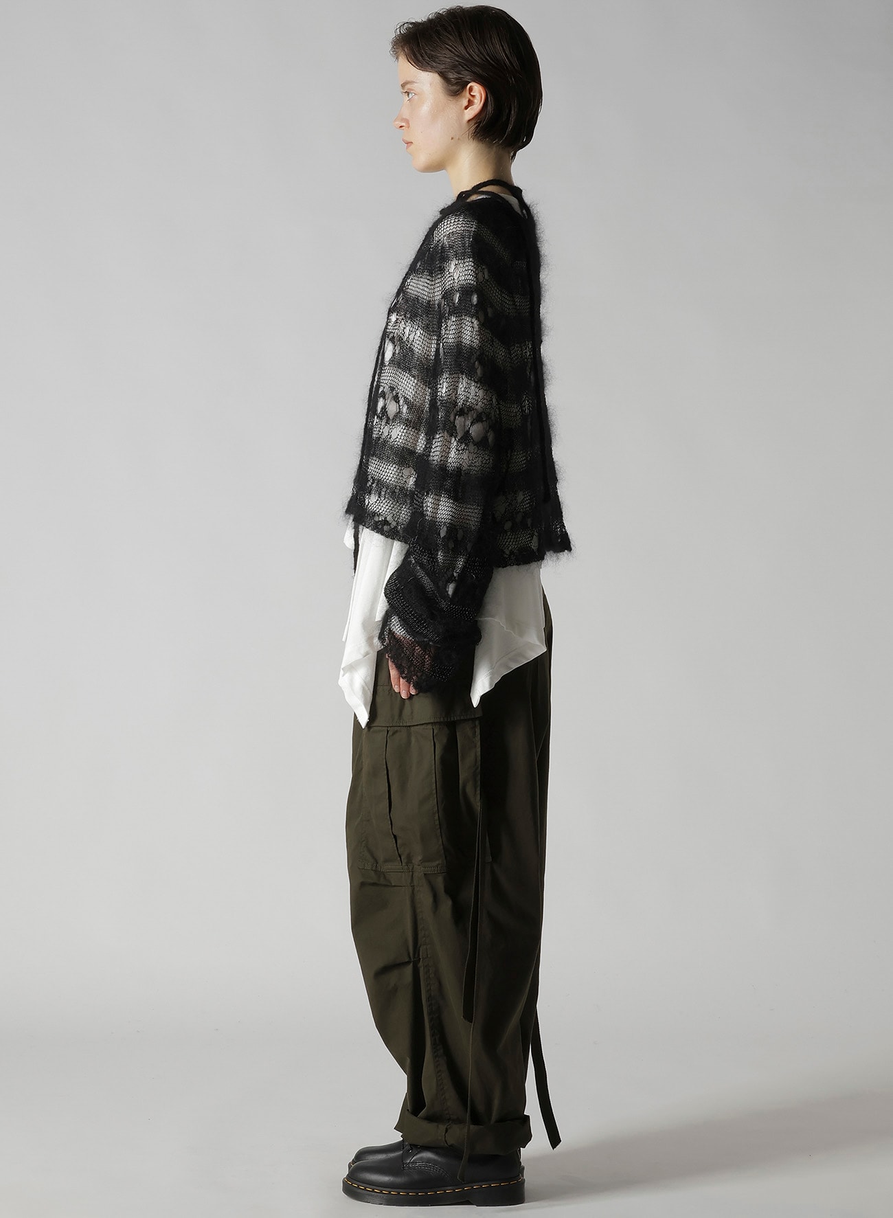 WOLE DESIGN MOHAIR KNITED SHORT PULLOVER