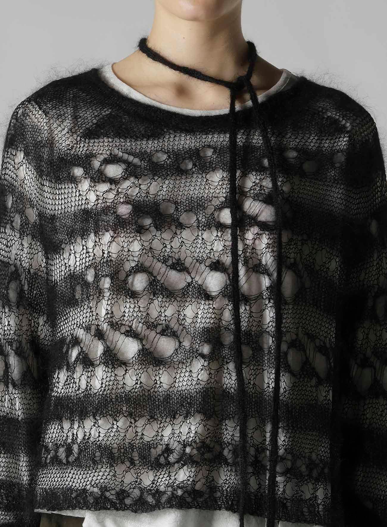 WOLE DESIGN MOHAIR KNITED SHORT PULLOVER