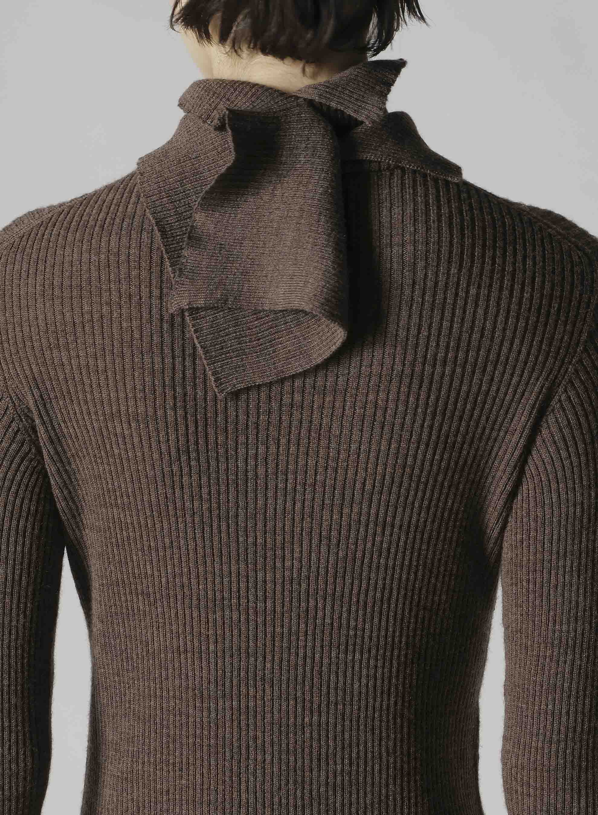 DOUBLE HIGH NECK RIB PULLOVER