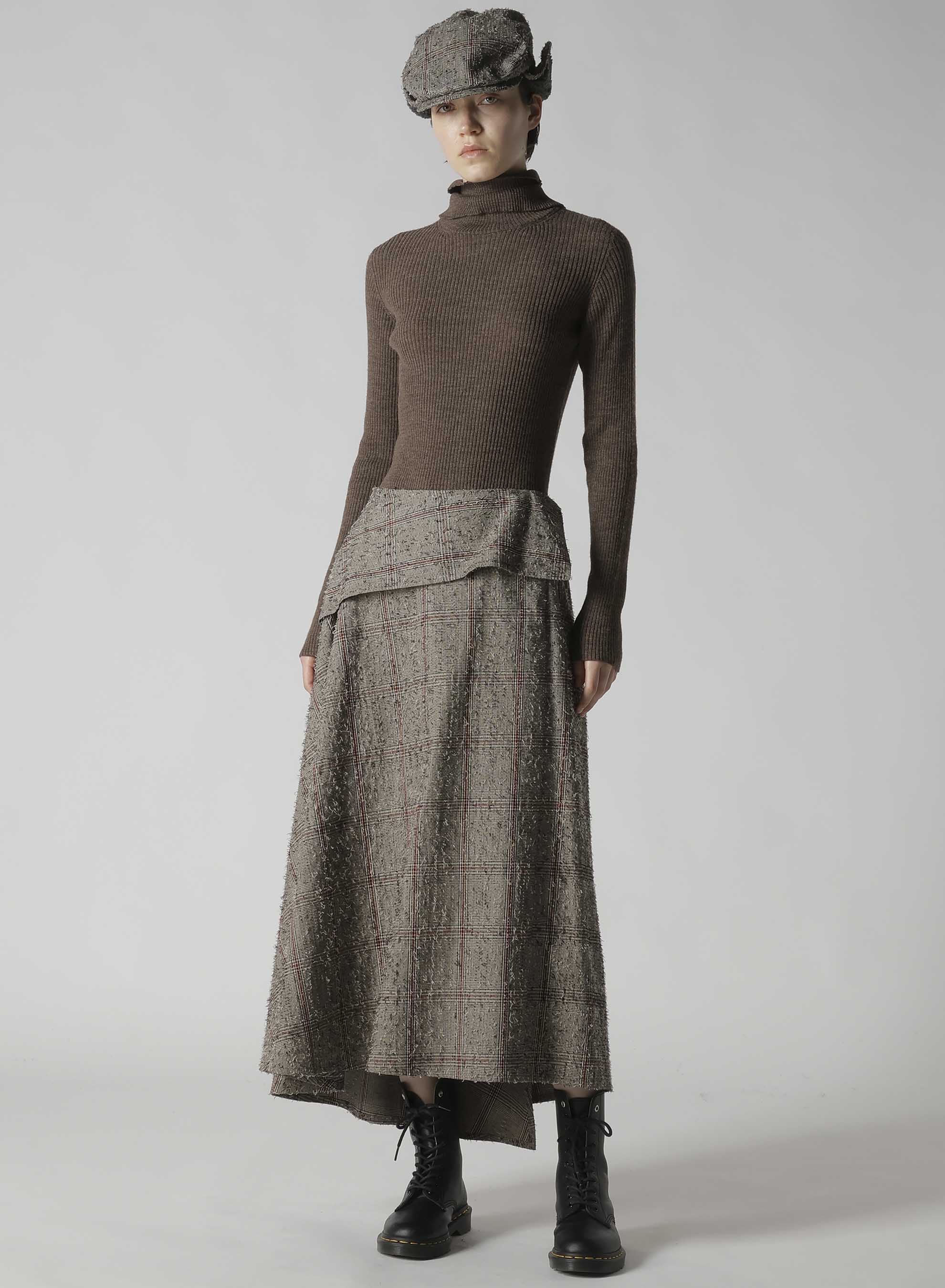 DOUBLE HIGH NECK RIB PULLOVER