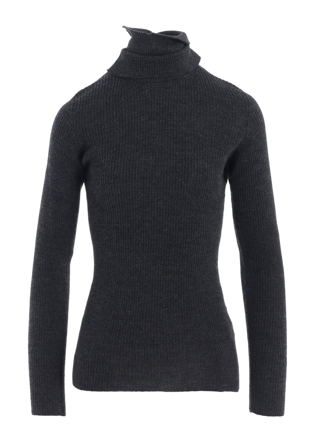 DOUBLE HIGH NECK RIB PULLOVER