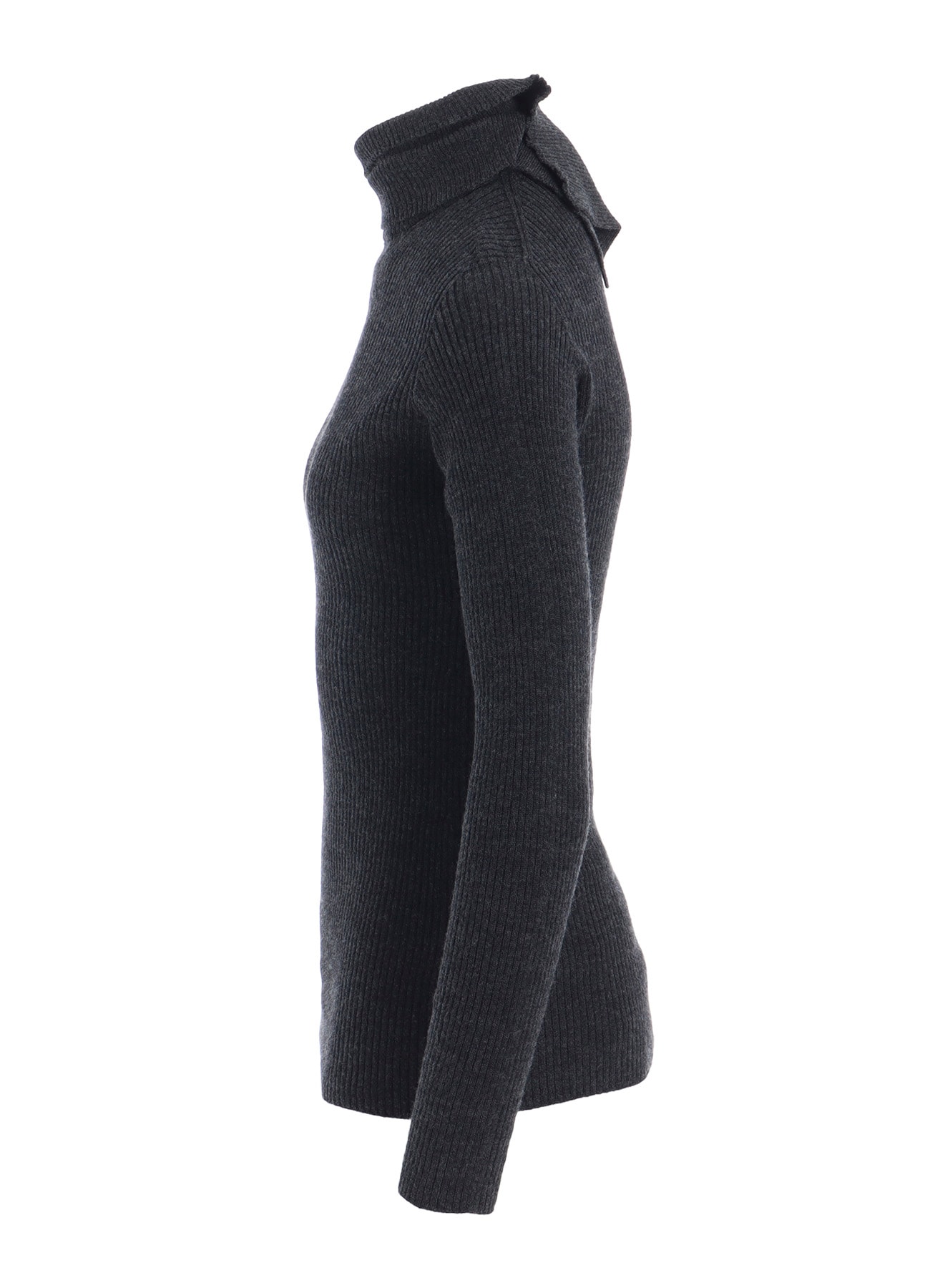 DOUBLE HIGH NECK RIB PULLOVER