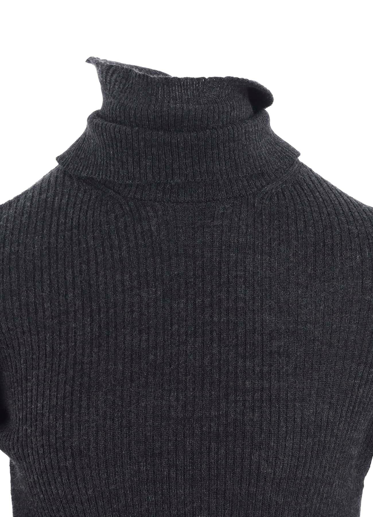 DOUBLE HIGH NECK RIB PULLOVER