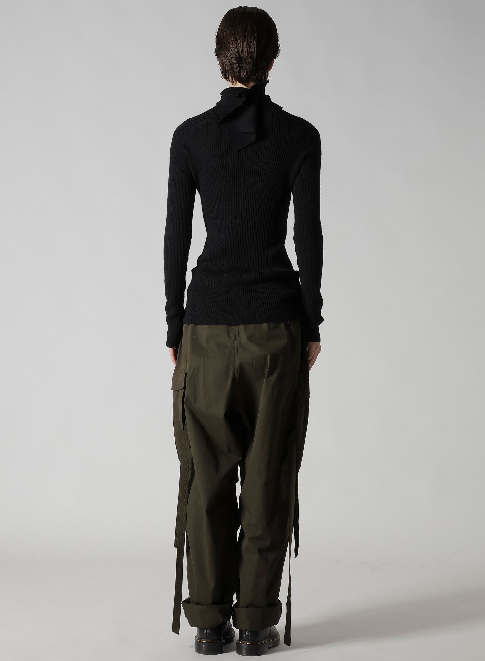 DOUBLE HIGH NECK RIB PULLOVER