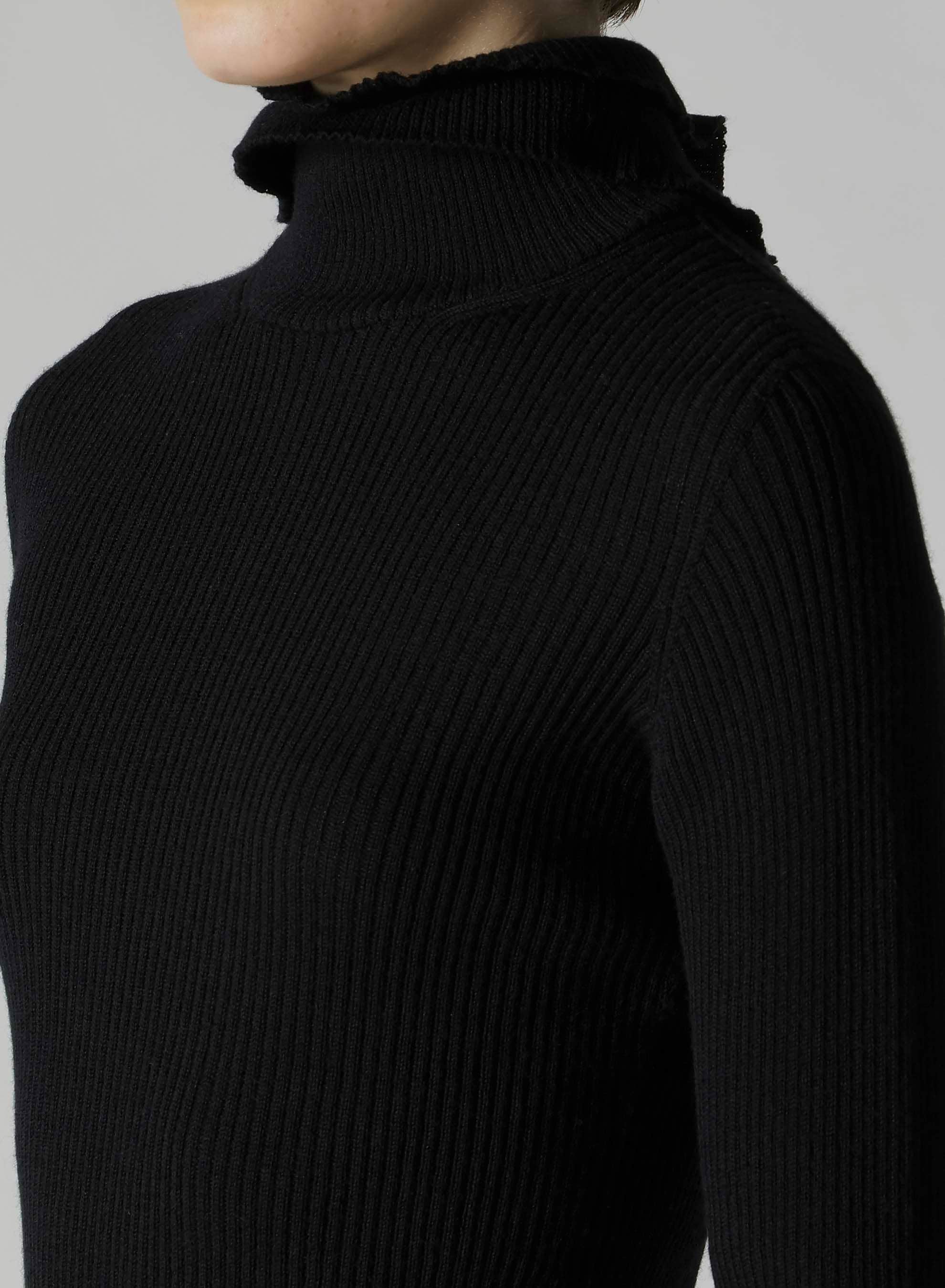 DOUBLE HIGH NECK RIB PULLOVER