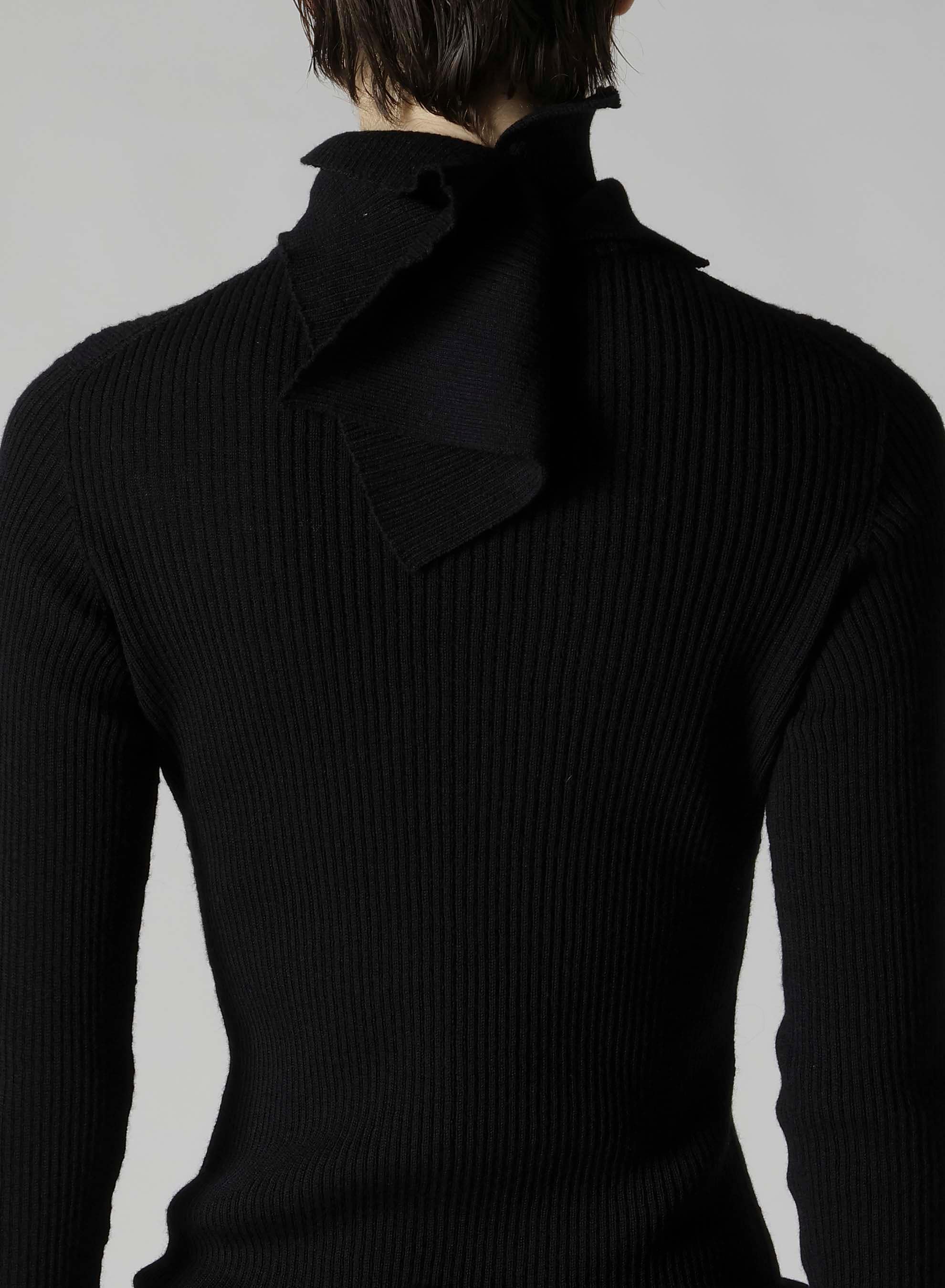 DOUBLE HIGH NECK RIB PULLOVER