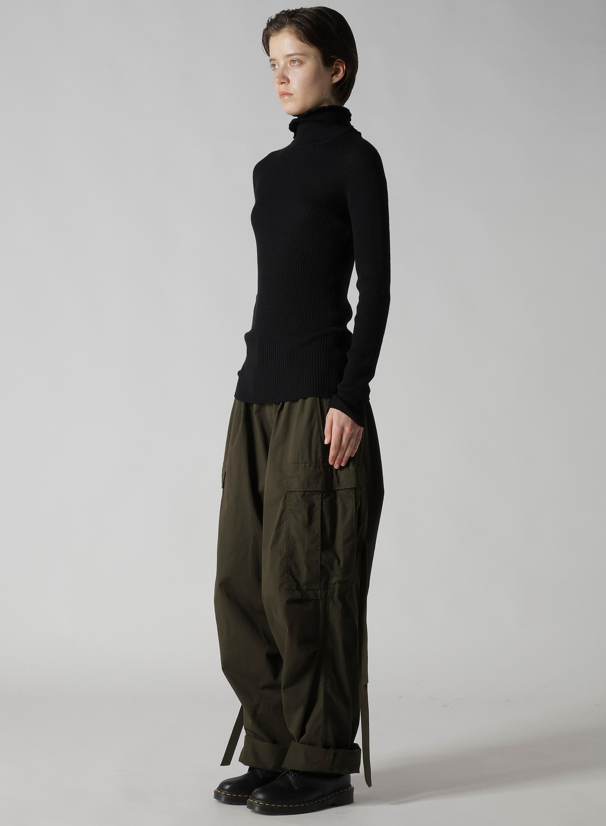 DOUBLE HIGH NECK RIB PULLOVER
