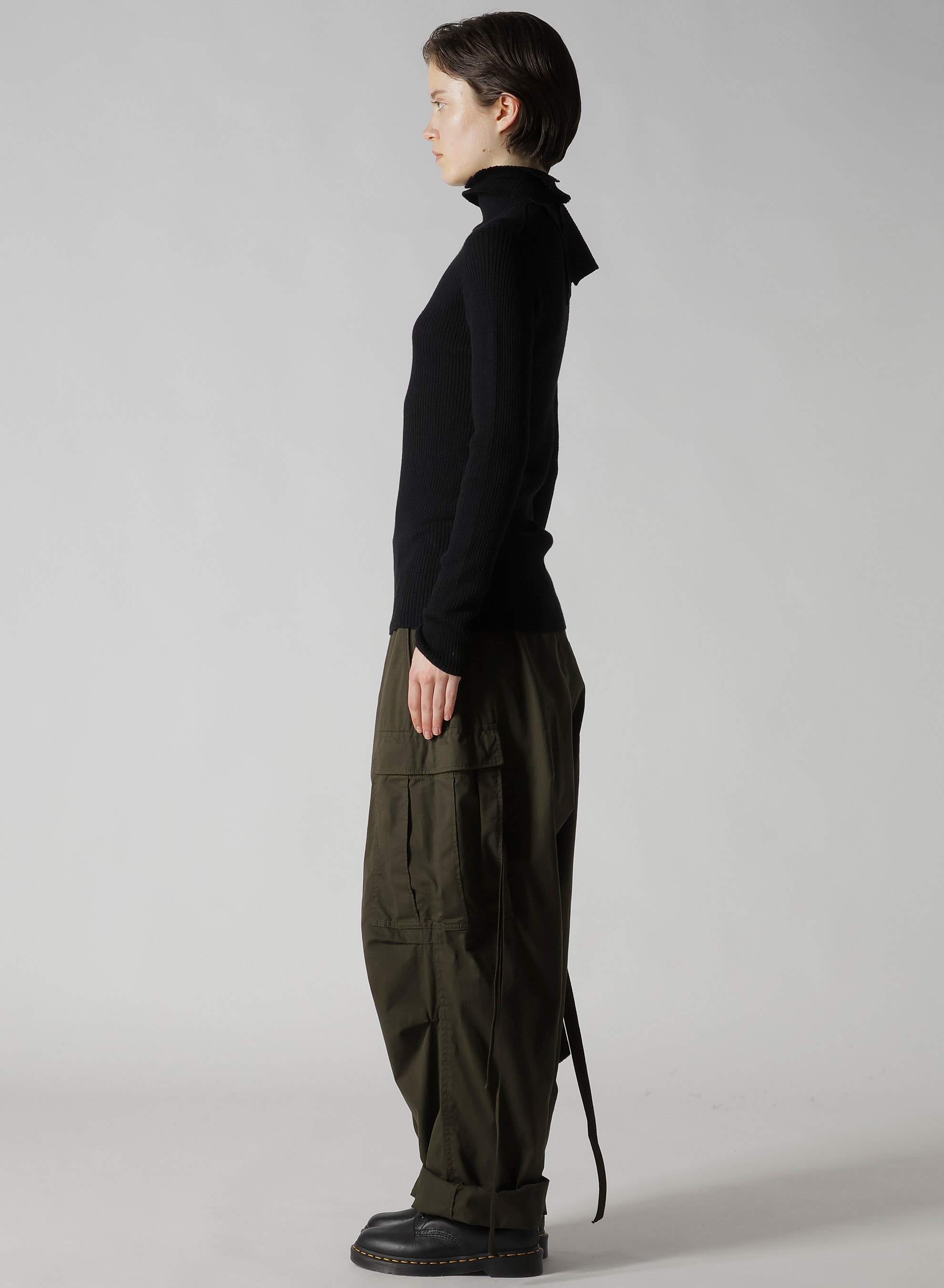 DOUBLE HIGH NECK RIB PULLOVER