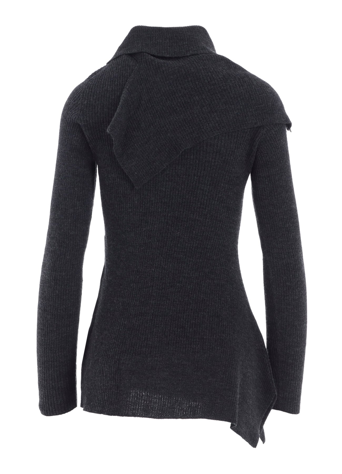 DOUBLE COLLAR ASSYMETRIC CARDIGAN