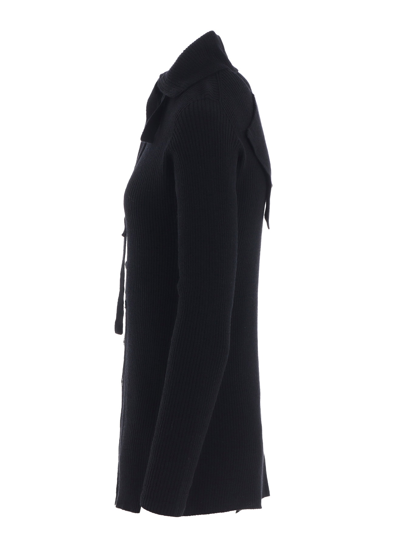DOUBLE COLLAR ASSYMETRIC CARDIGAN