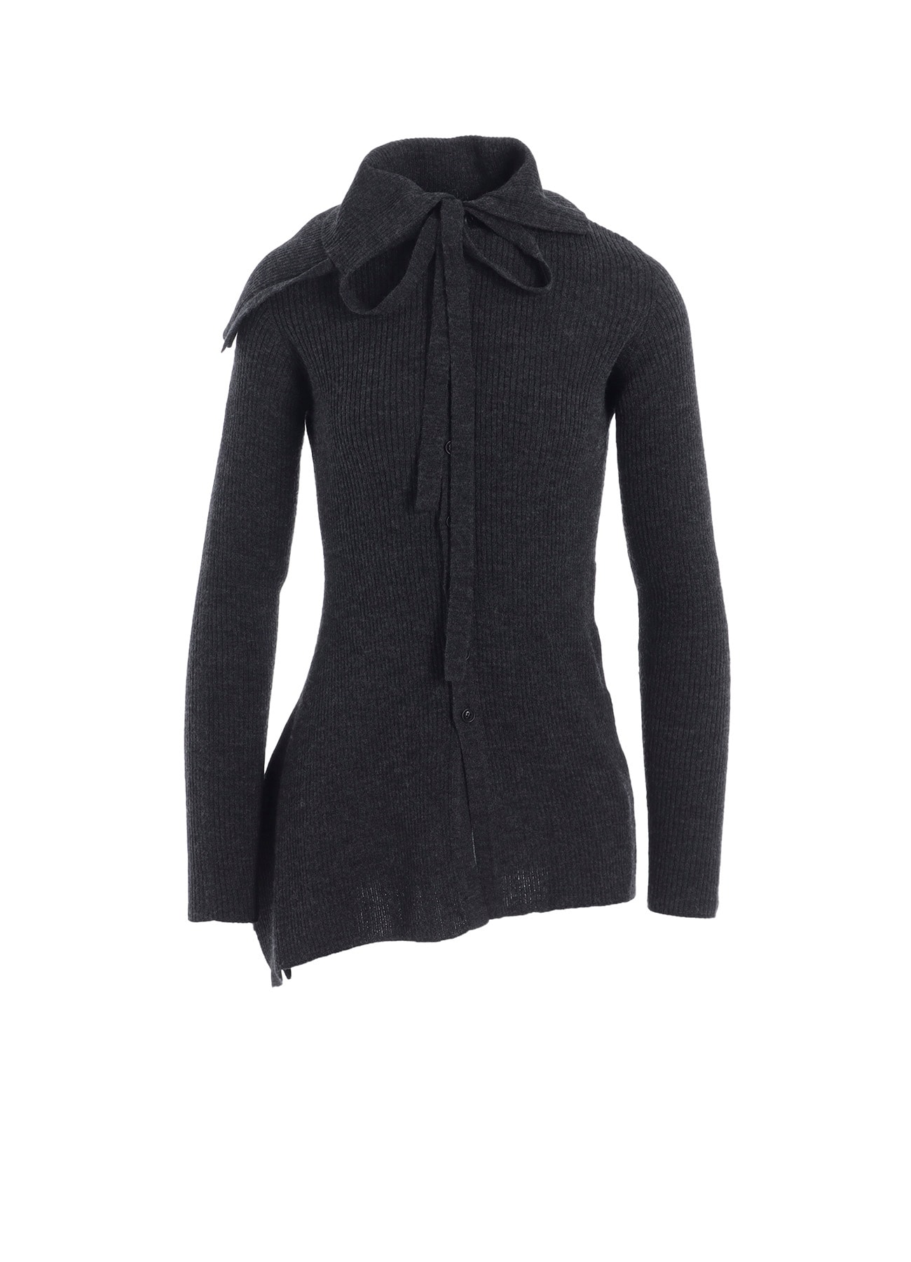 DOUBLE COLLAR ASSYMETRIC CARDIGAN