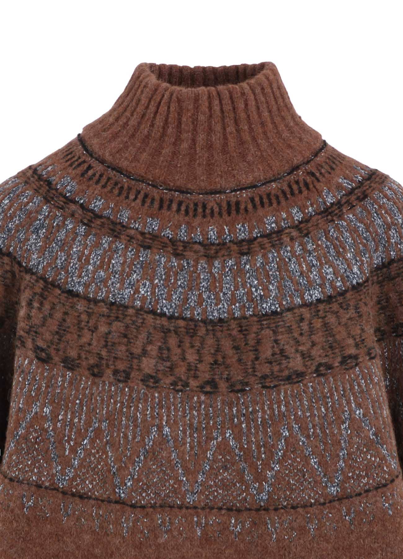 NORDIC DESIGN HIGH NECK KNIT PULLOVER