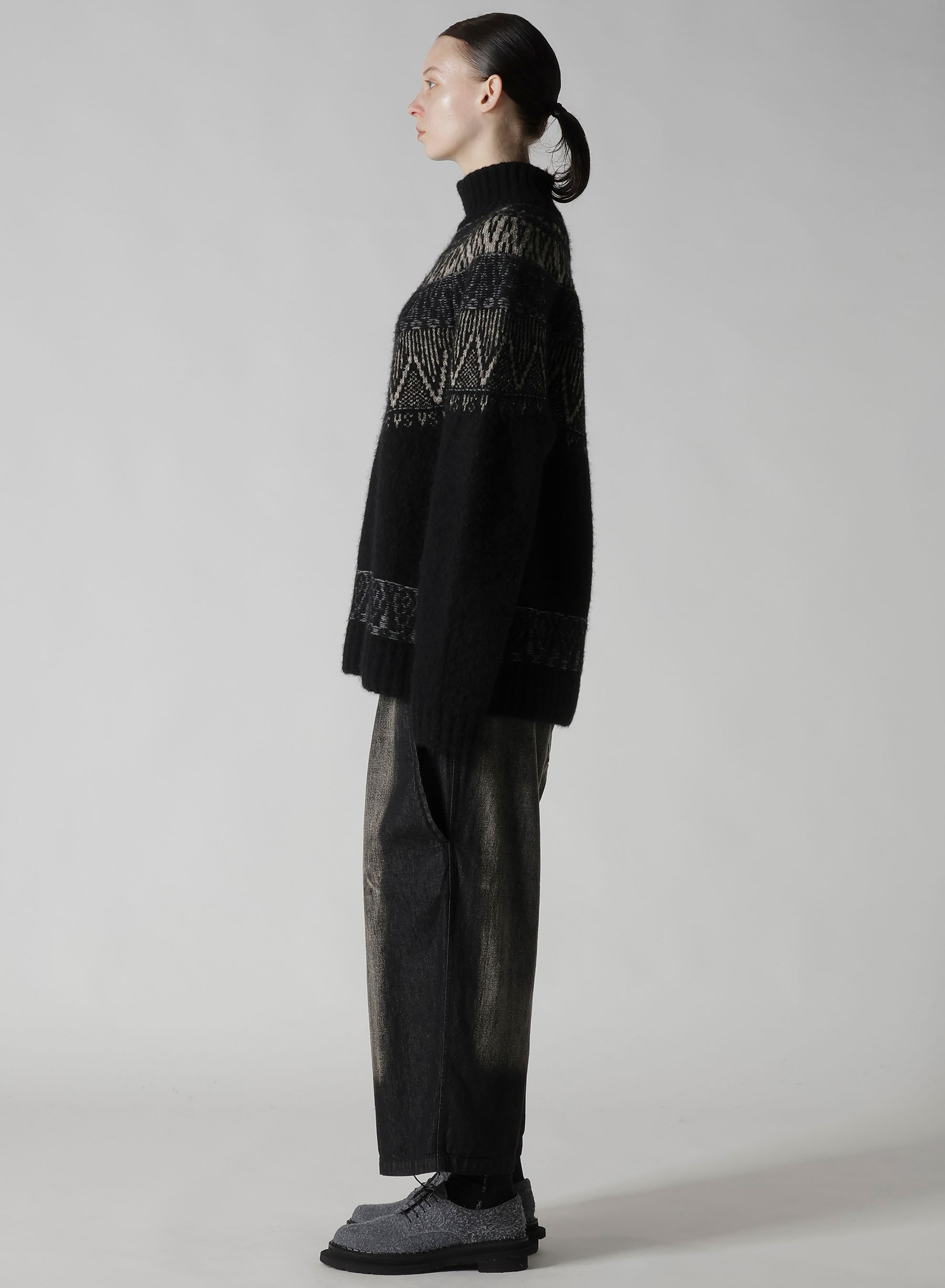 NORDIC DESIGN HIGH NECK KNIT PULLOVER