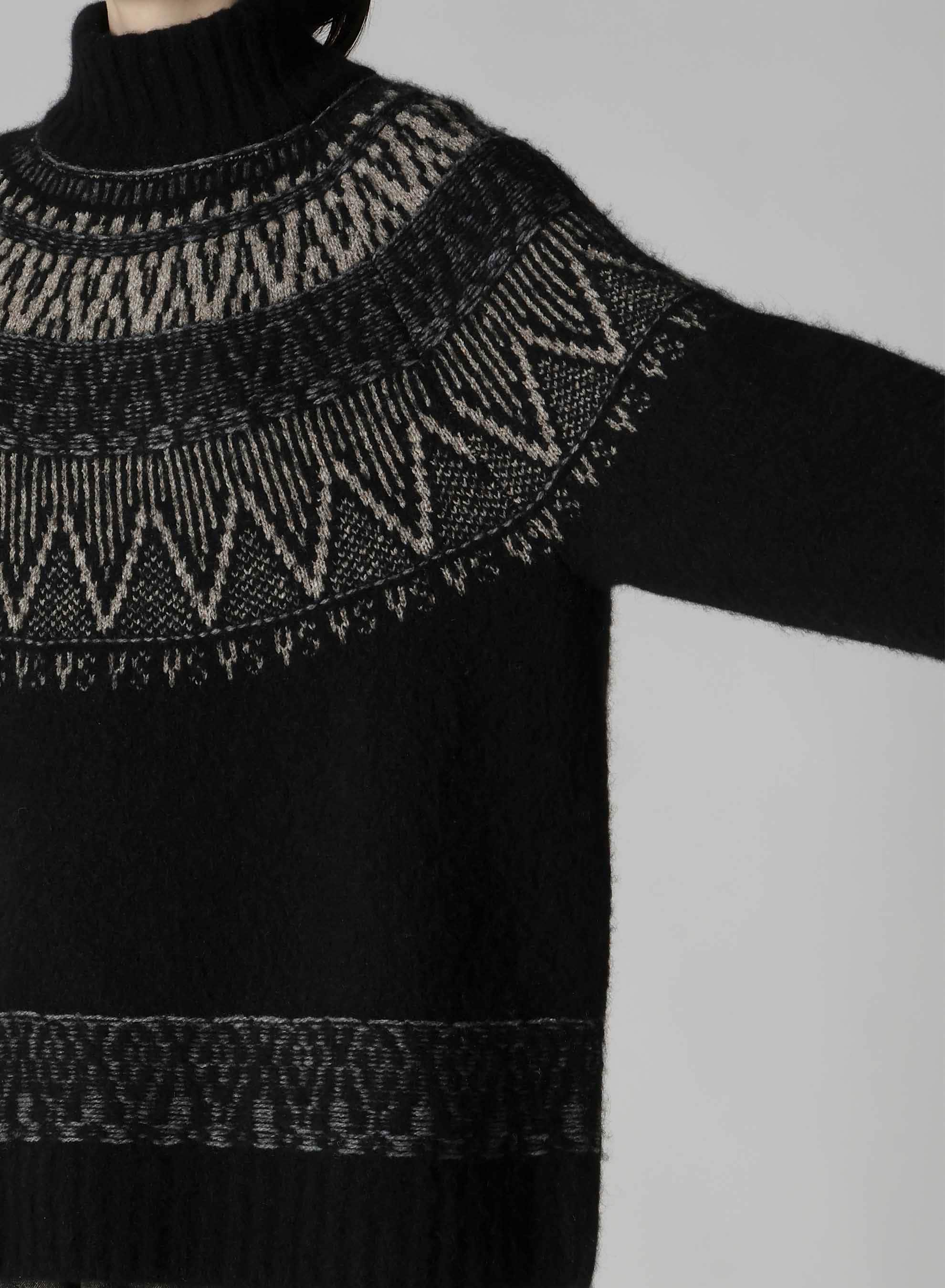 NORDIC DESIGN HIGH NECK KNIT PULLOVER