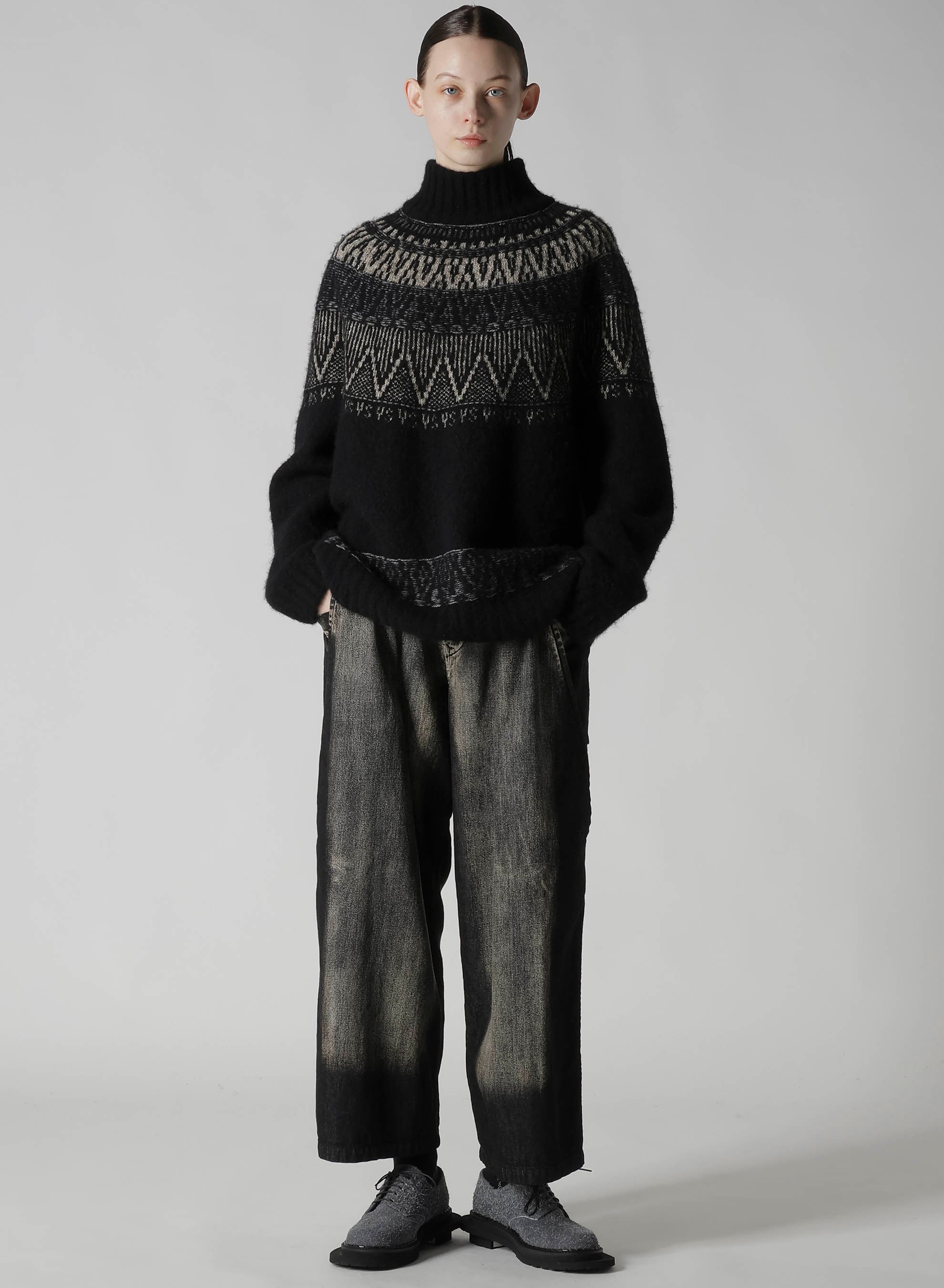 NORDIC DESIGN HIGH NECK KNIT PULLOVER