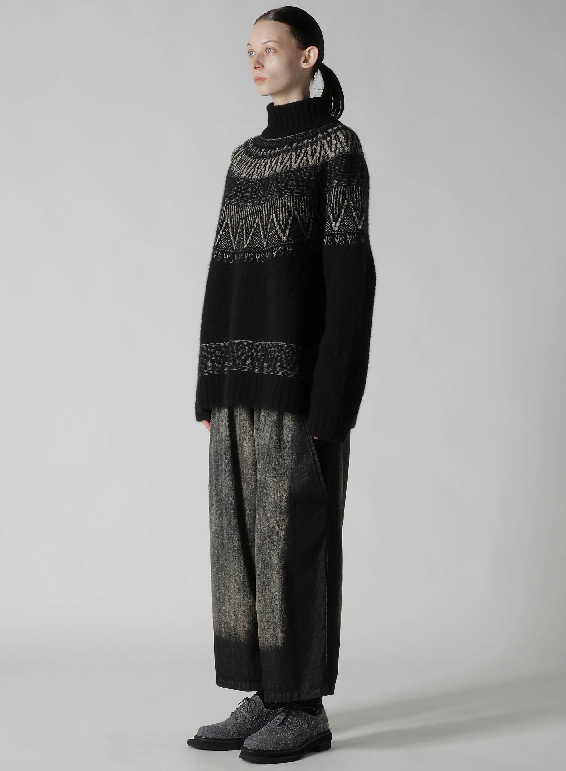 NORDIC DESIGN HIGH NECK KNIT PULLOVER