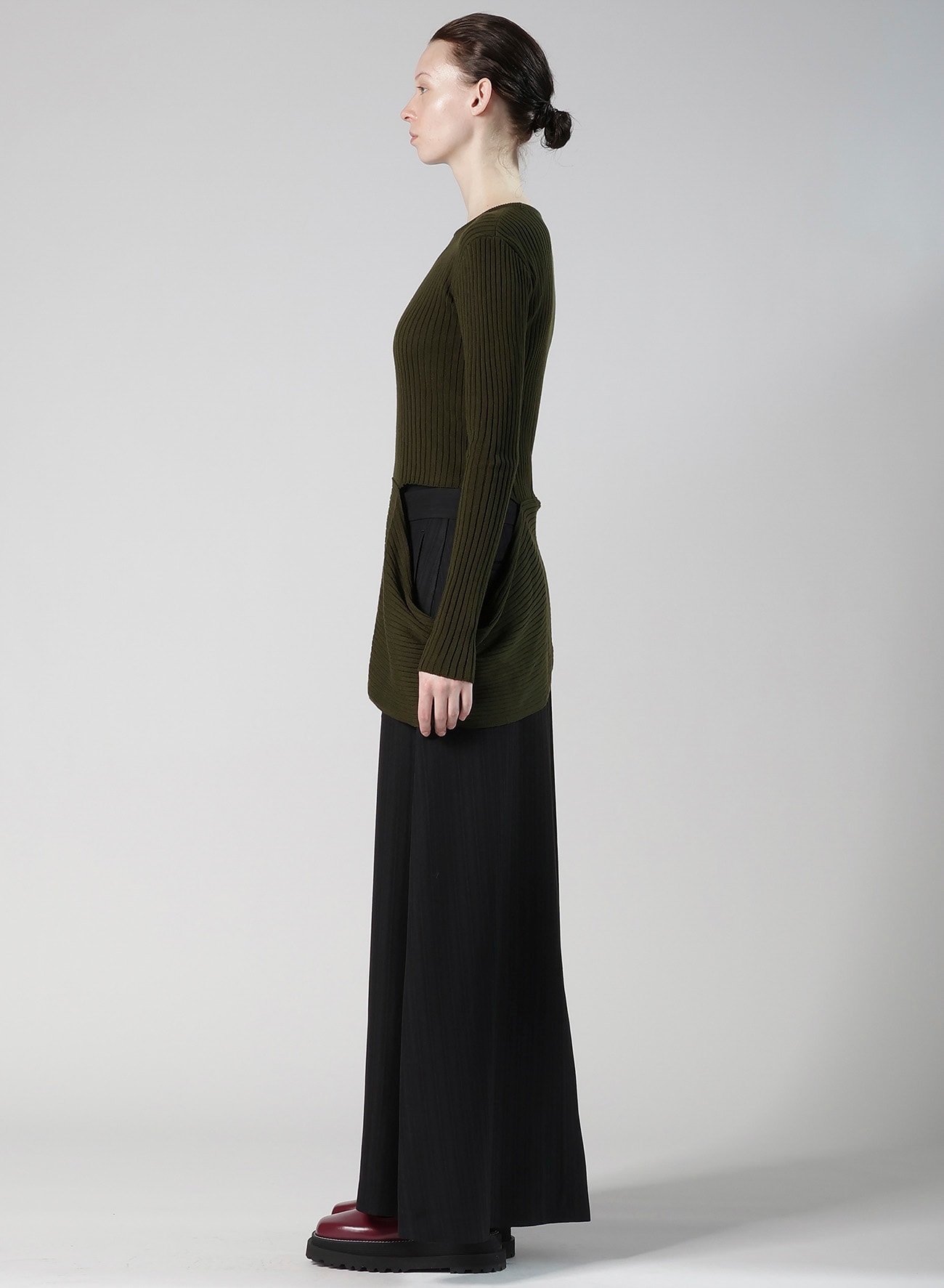 WOOL BREND PANEL KNIT