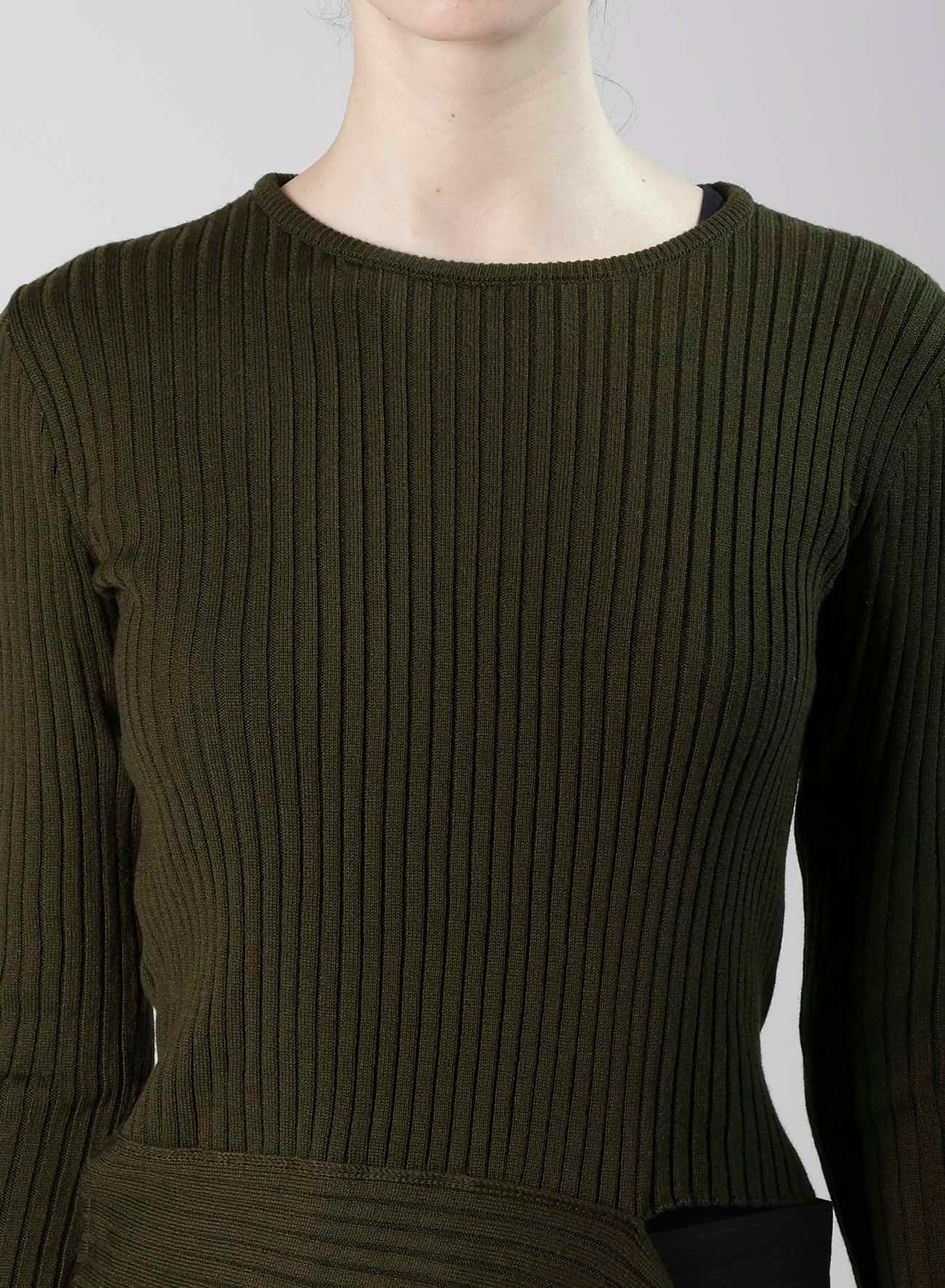 WOOL BREND PANEL KNIT