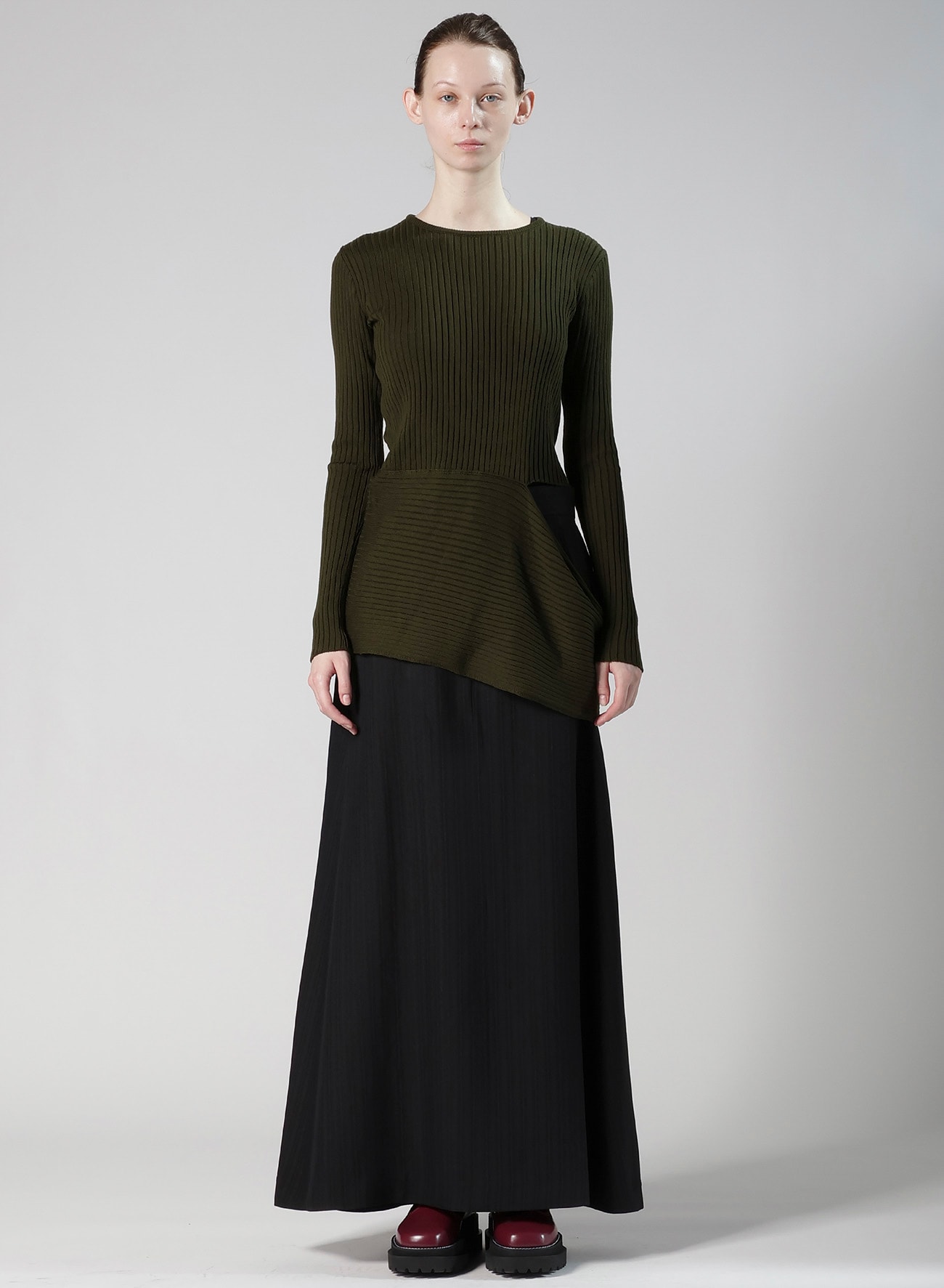 WOOL BREND PANEL KNIT
