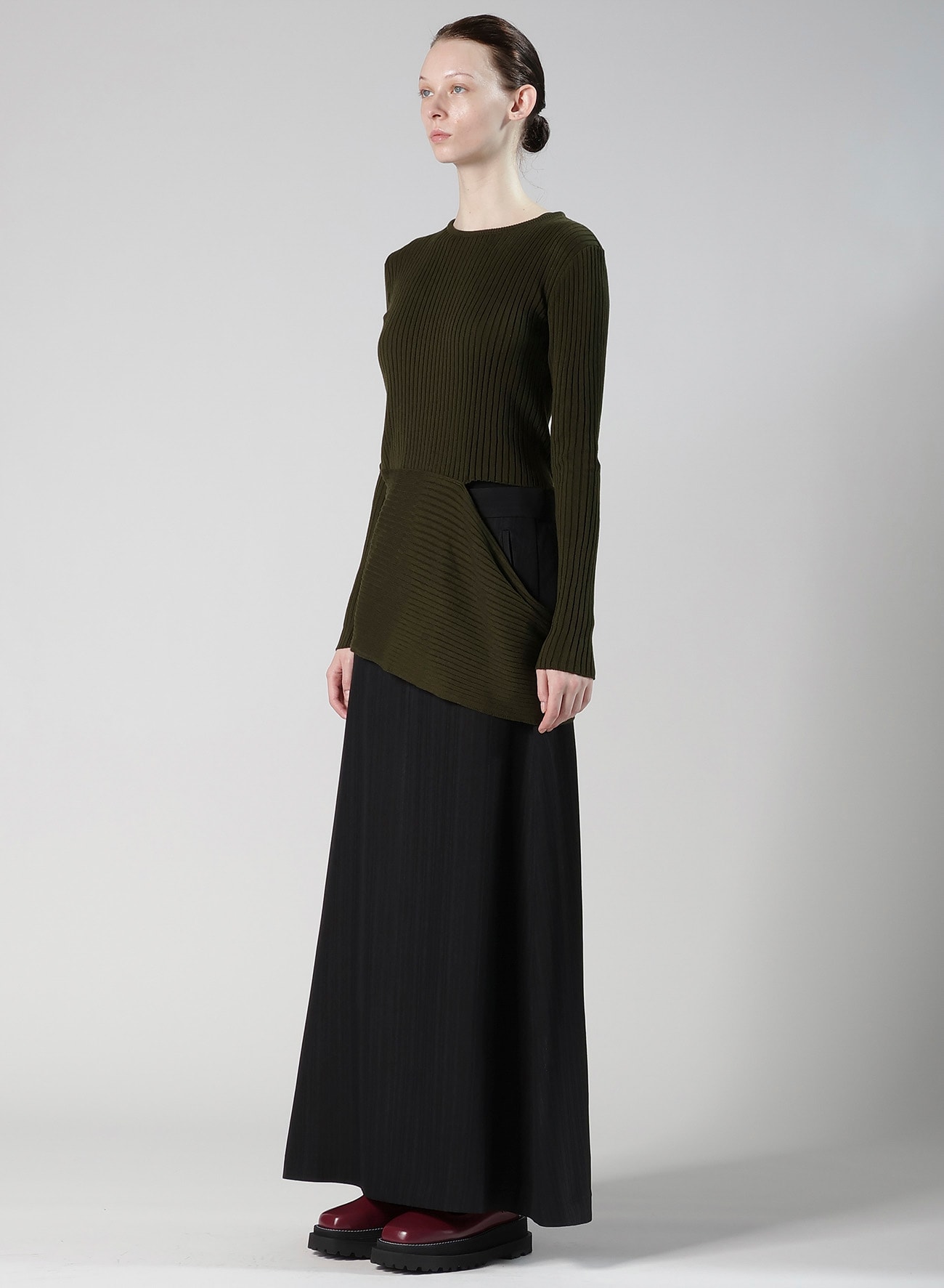 WOOL BREND PANEL KNIT