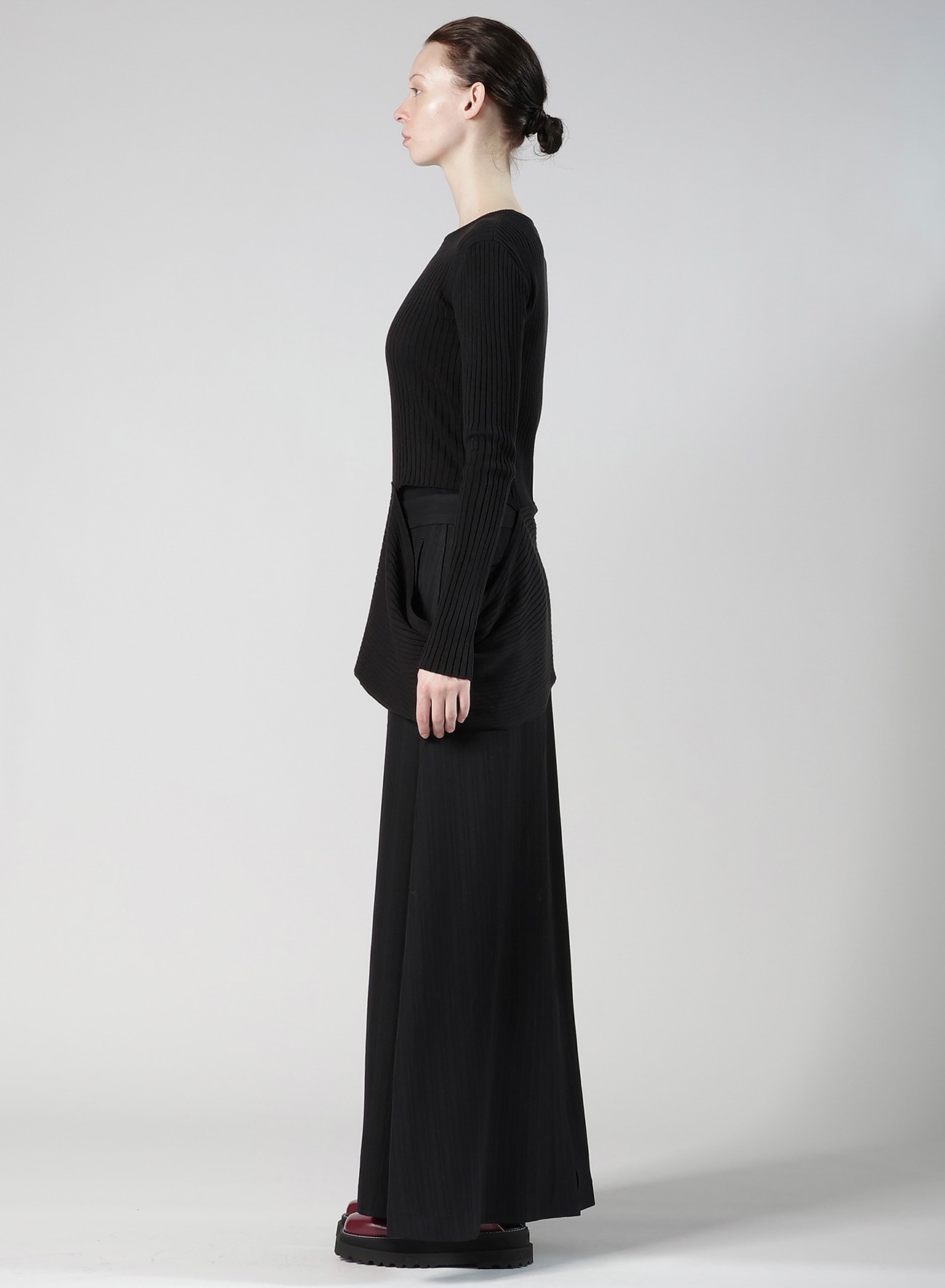 WOOL BREND PANEL KNIT